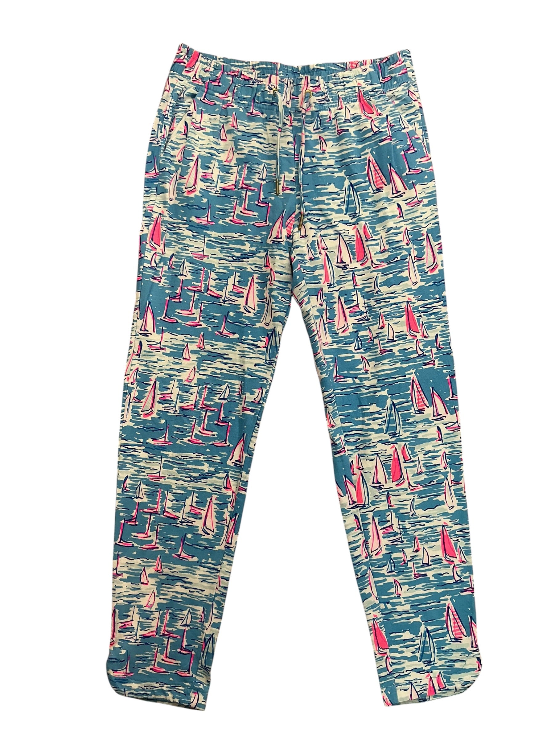 Lilly Pulitzer Emora Knit Pants Zanzibar Blue Boatylicious - Size S