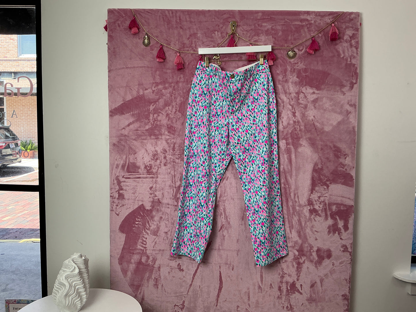 Lilly Pulitzer NWT Divia Stretch Pant Multi Hottie Dottie - Size 14