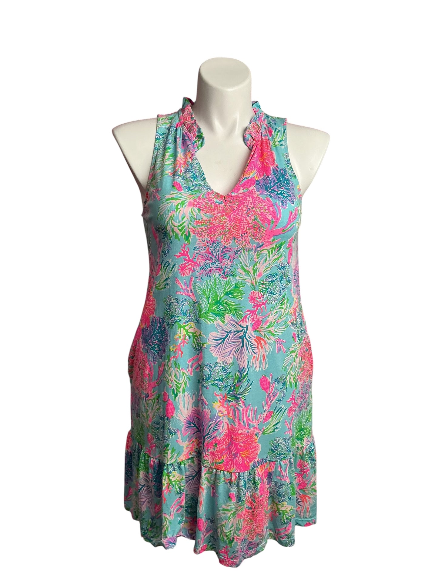 Lilly Pulitzer- Malone Mini Dress Celestial Blue Cay To My Heart Size M