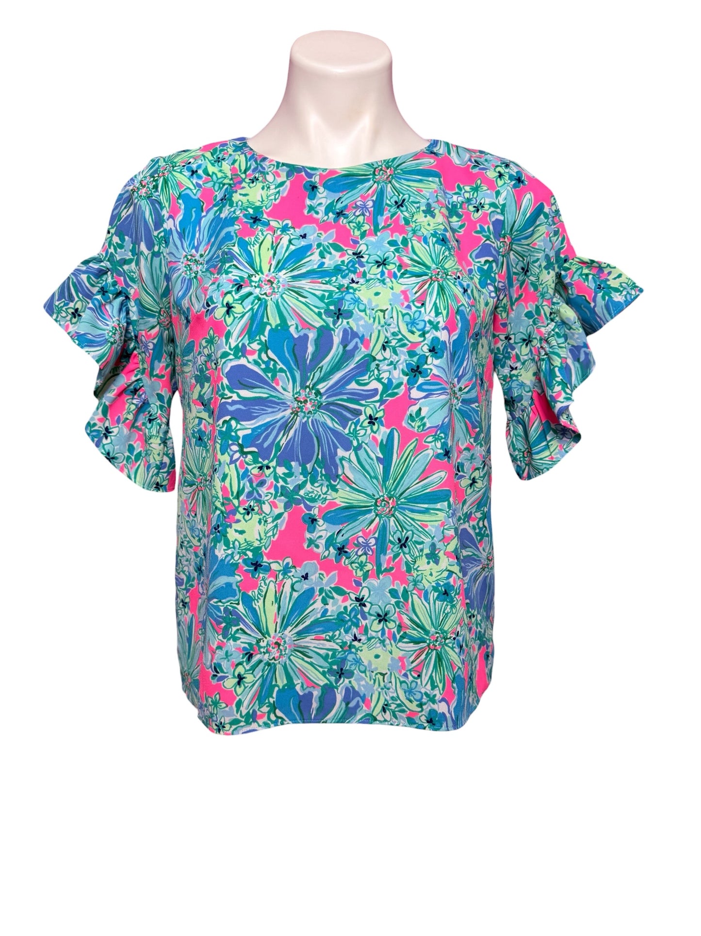 Lilly Pulitzer- Darlah Lileeze Top Soleil Pink Good Hare Day Size XS