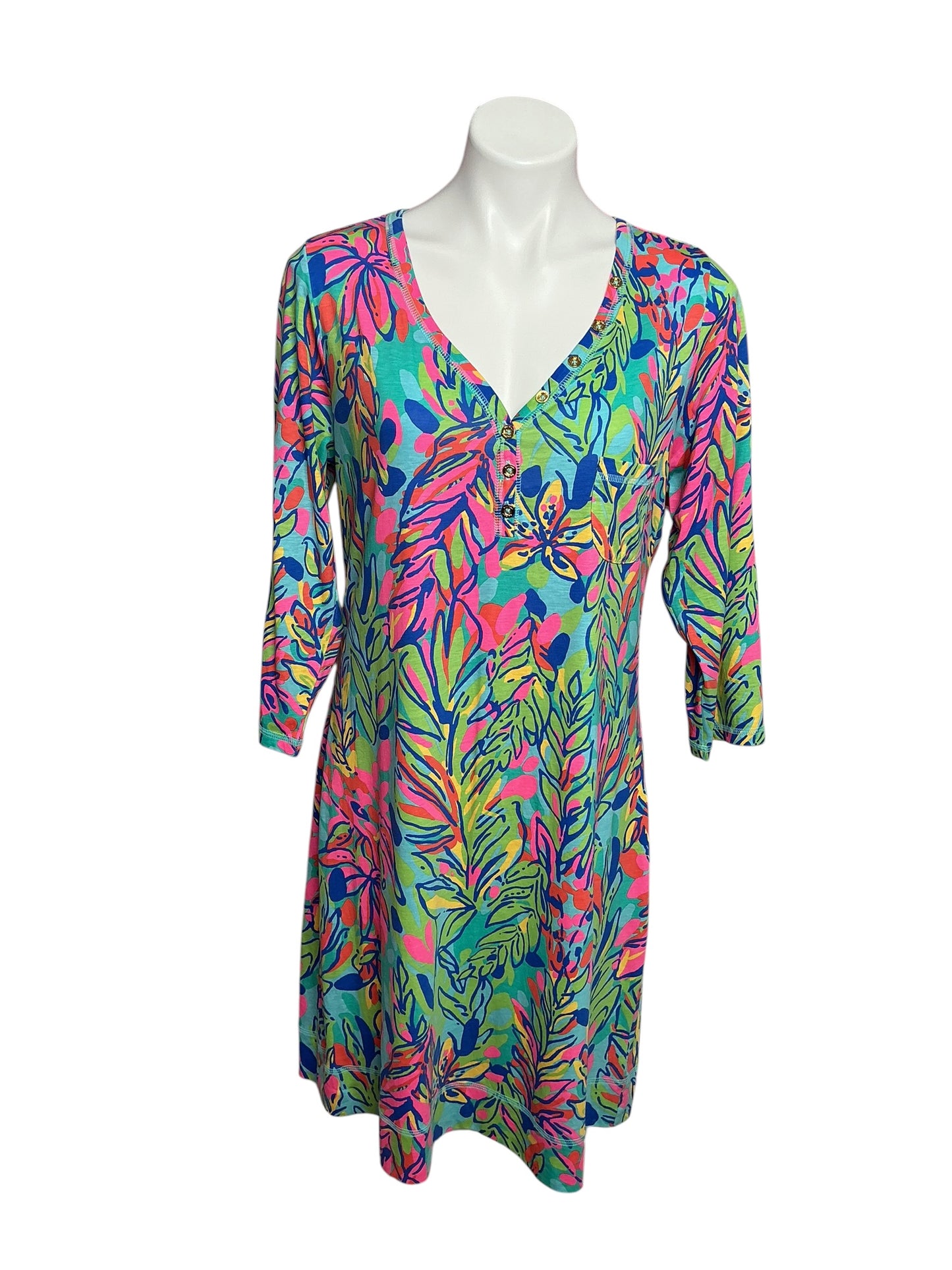 Lilly Pulitzer Palmetto Tee Dress Multi Hot Spot - Size XL
