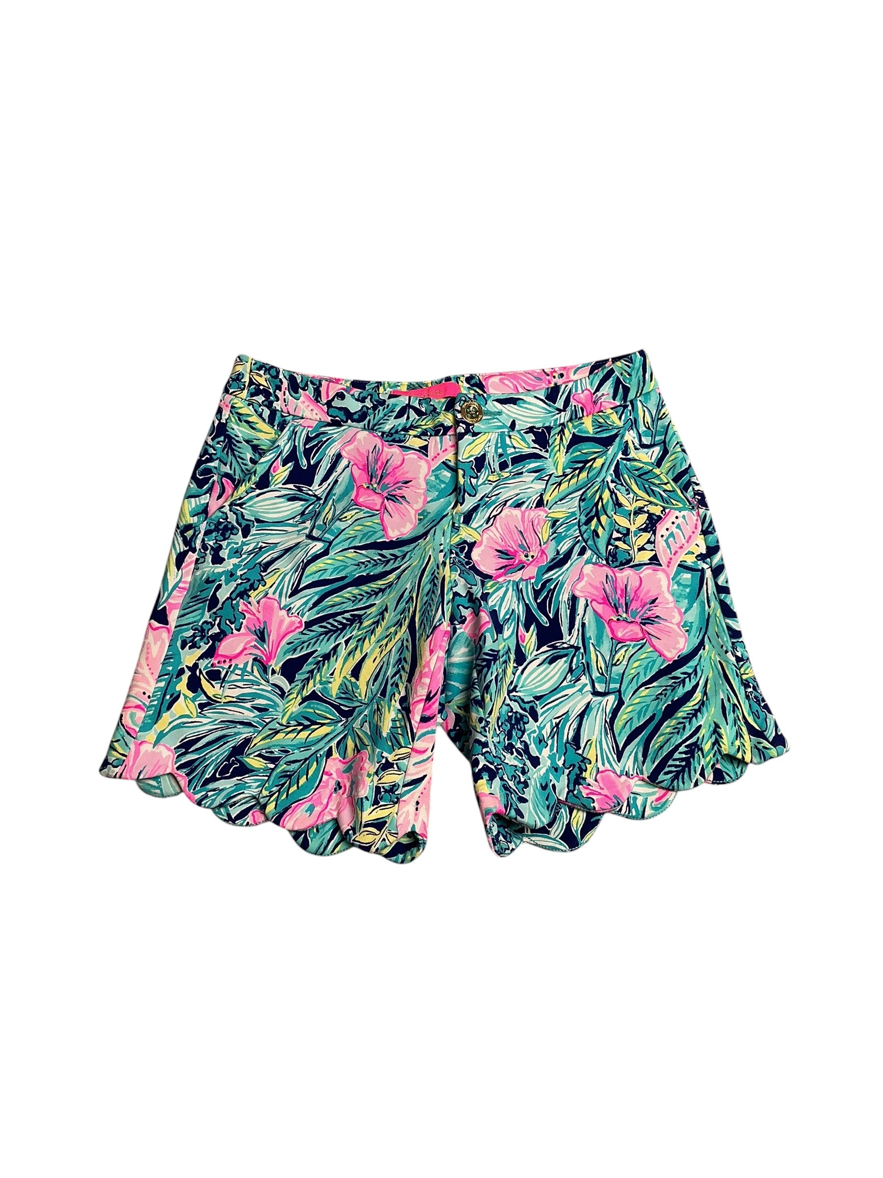 Lilly Pulitzer- Darci Knit Short Lapis Lazuli Beach Club Blooms Size 0
