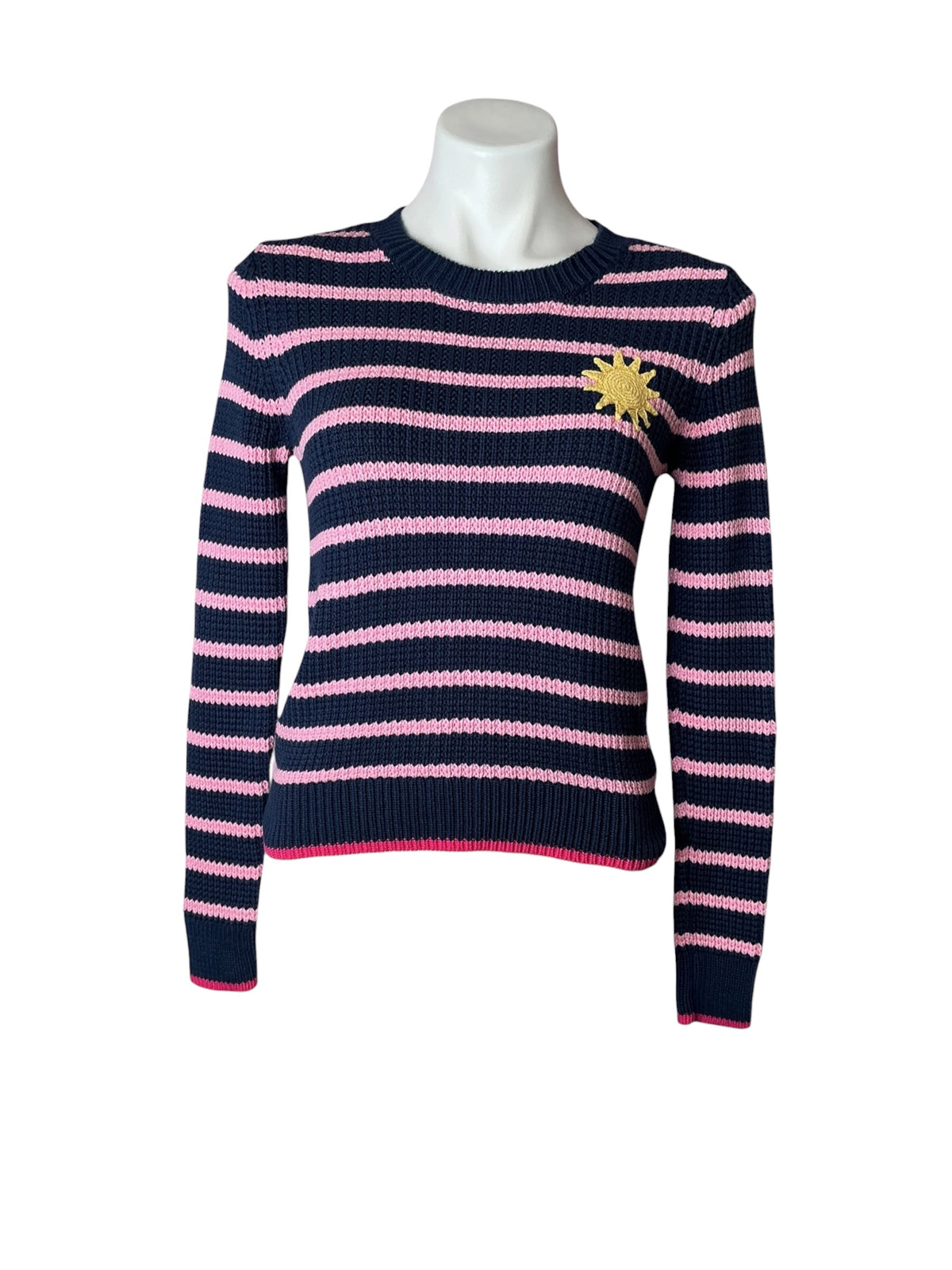 Lilly Pulitzer Jovienne Sweater Low Tide Navy Shine Bright Stripe - Size XS