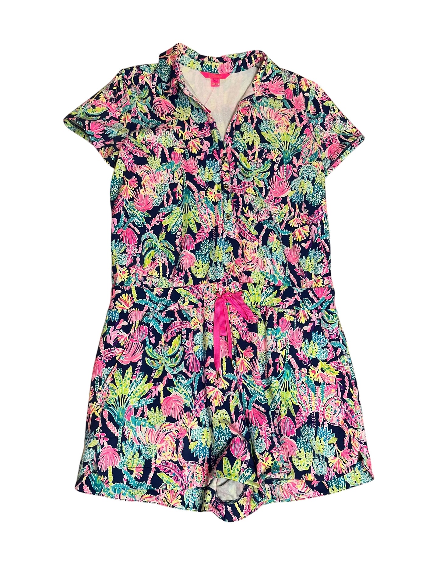 Lilly Pulitzer Jorgie Romper Oyster Bay Navy Seen and Heard - Size XL