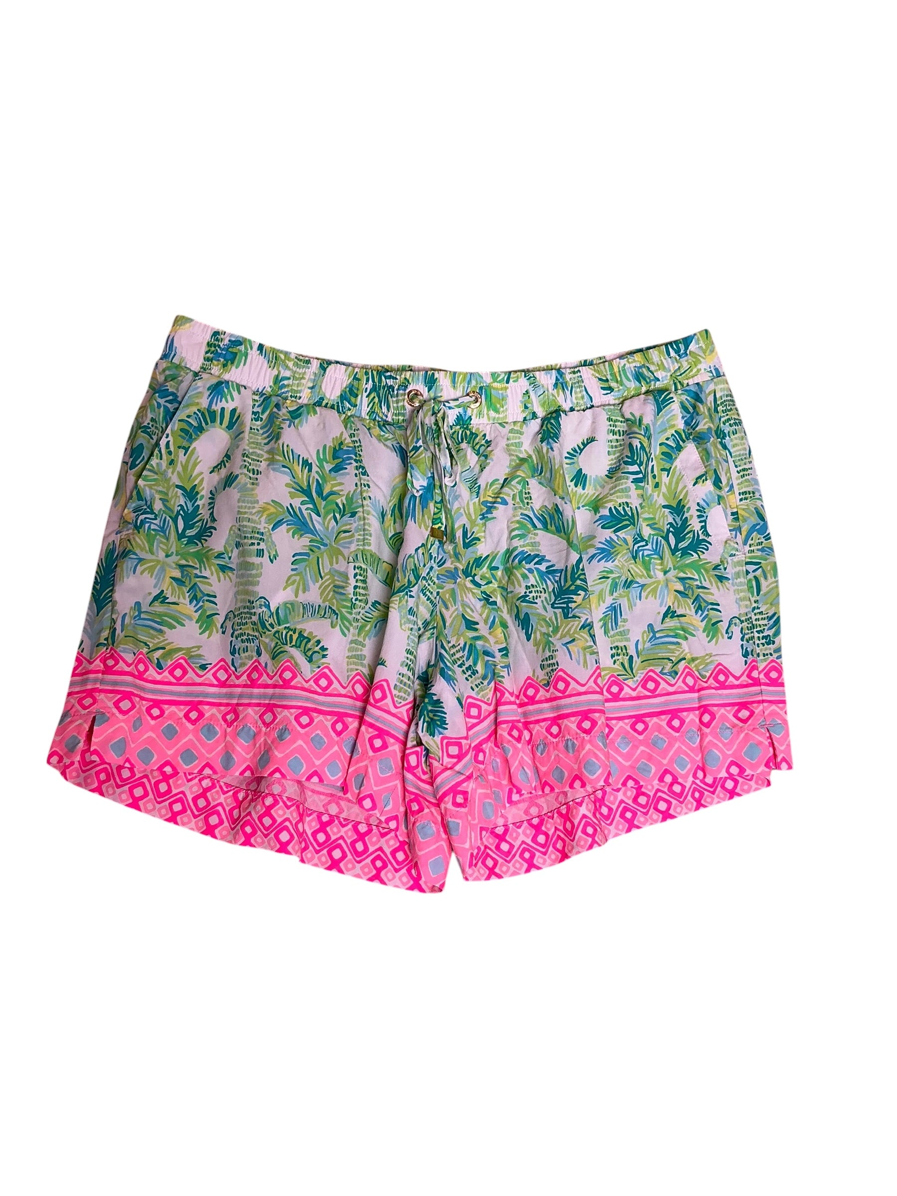 Lilly Pulitzer Katia 5" Mid-Rise Shorts Fresh Citrus Keep Palm - Size M