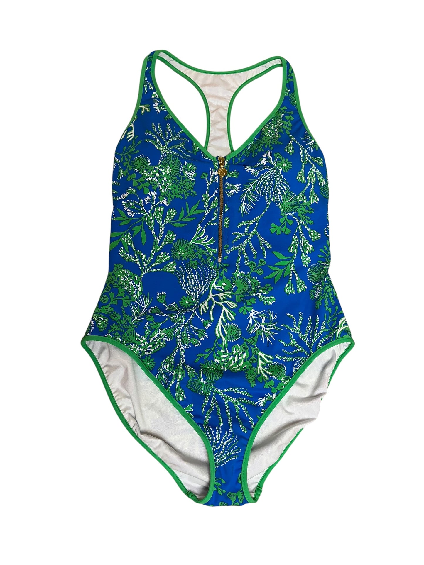 Lilly Pulitzer NWT Kailanie One Piece Briny Blue A Bit Salty Swim - Size 12