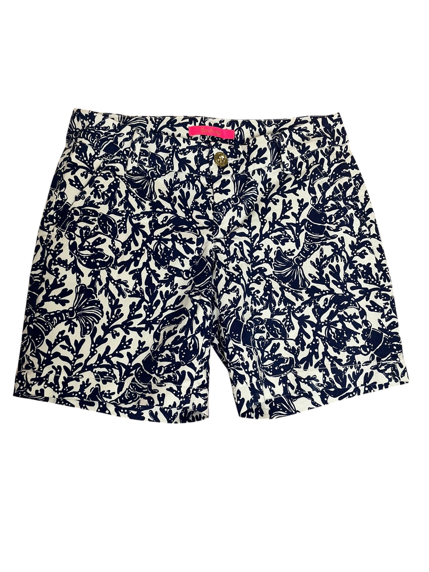 Lilly Pulitzer Jayne Stretch Short Oyster Bay Blue Krillin It - Size 0