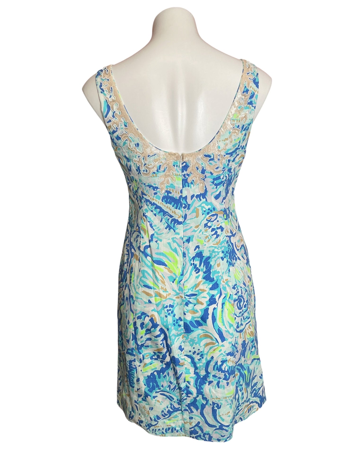 Lilly Pulitzer Gabby Shift Dress Bennett Blue Salty Seas - Size 4