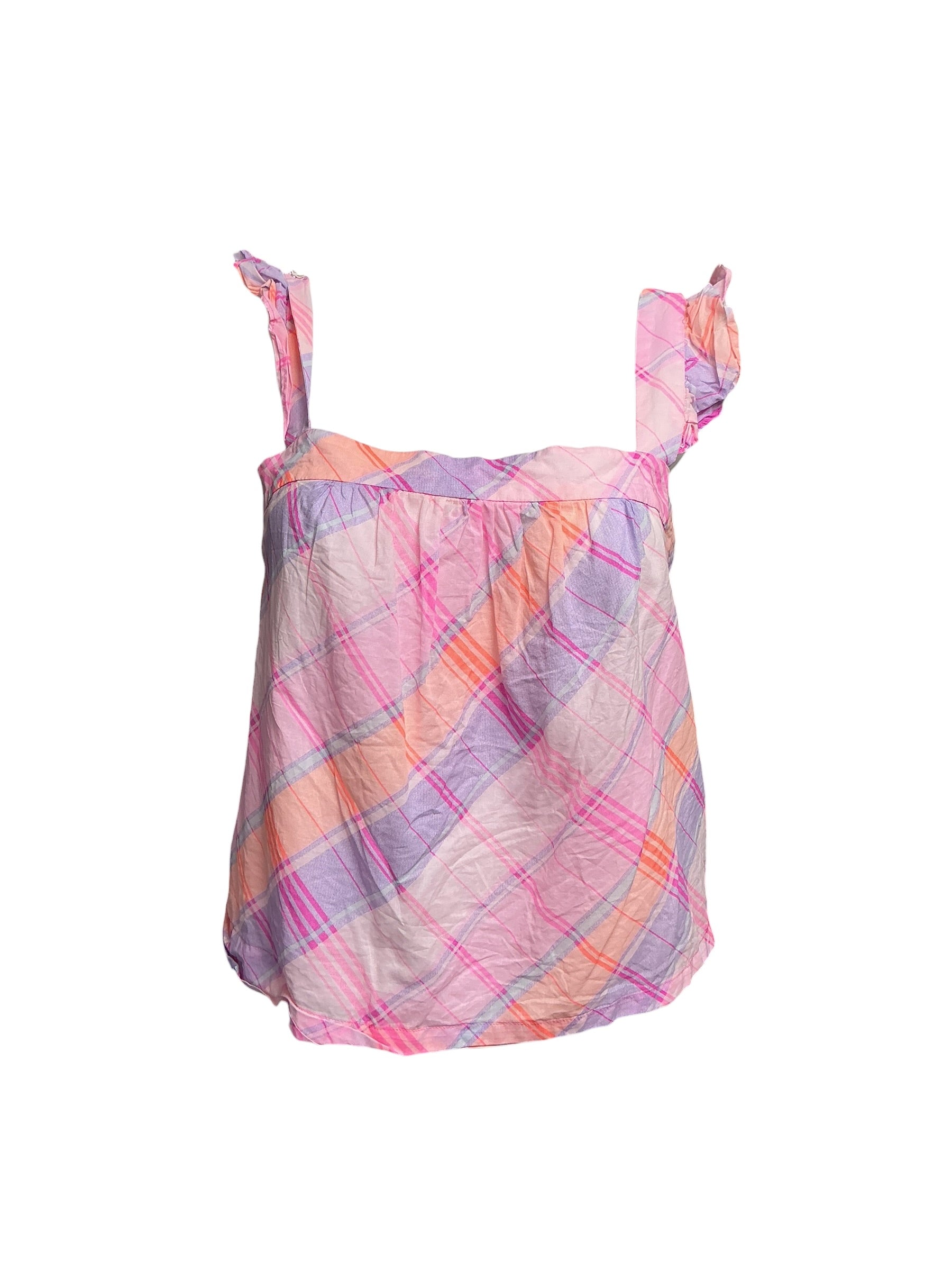Lilly Pulitzer Reyna Top - Pink Isle Madras Plaid - Size XL