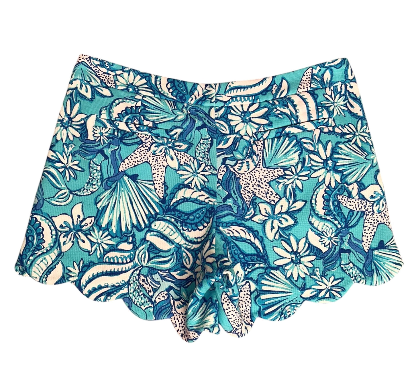 Lilly Pulitzer Buttercup Knit Short Amalfi Blue Sound The Sirens - Size 8