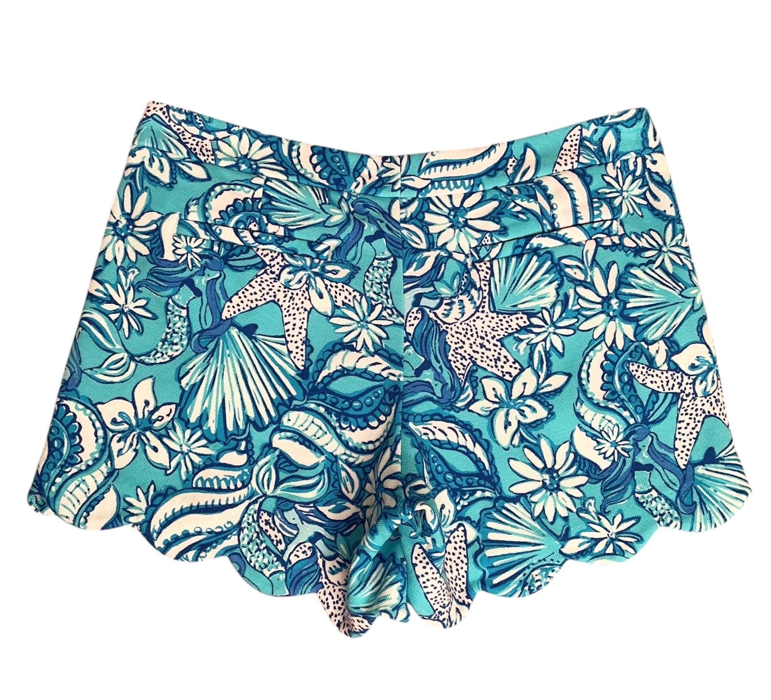 Lilly Pulitzer Buttercup Knit Short Amalfi Blue Sound The Sirens - Size 8