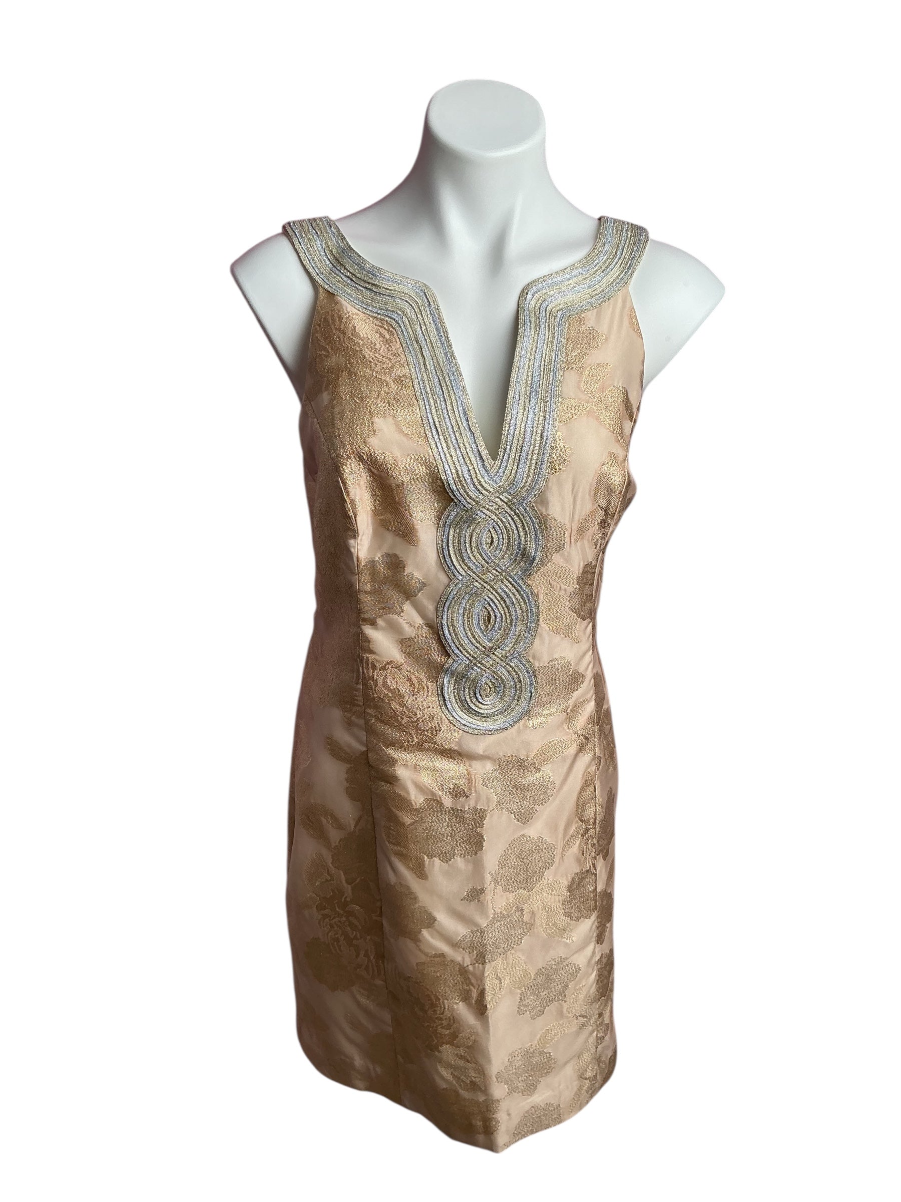 Lilly Pulitzer- NWT Valli Floral Brocade Gold Organza Brocade Size 10