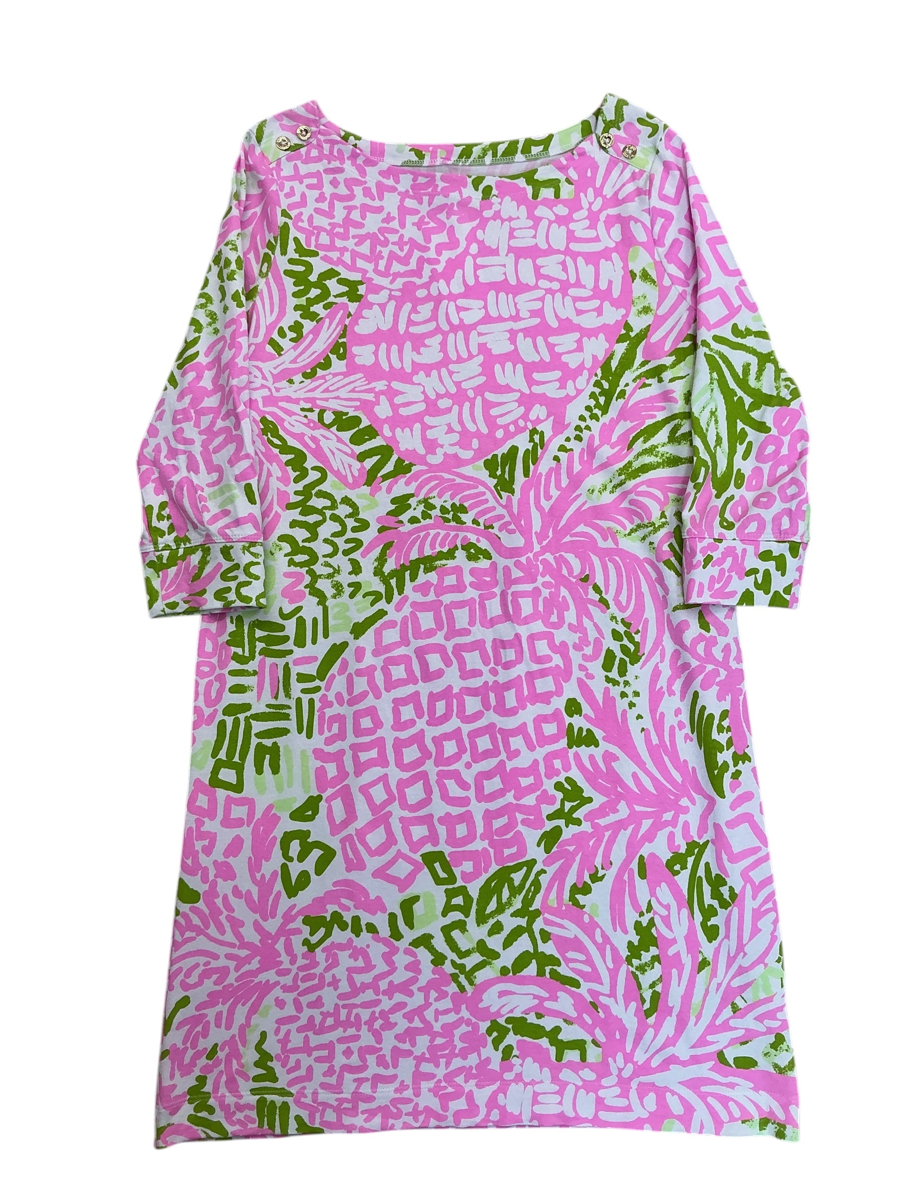Lilly Pulitzer Girls Kids Mini Sophie Dress Pink Sunset Home Slice - XL 12-14