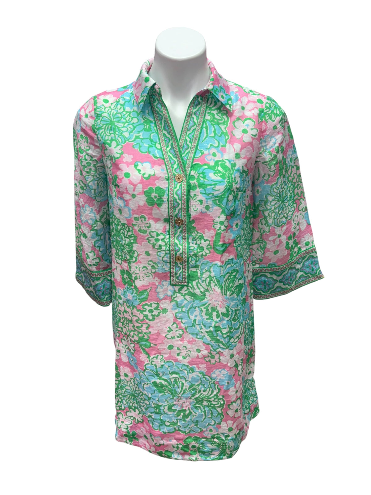 Lilly Pulitzer NWT Daphnie Tunic Dress Multi Plumes In Bloom Engineered - Size 00