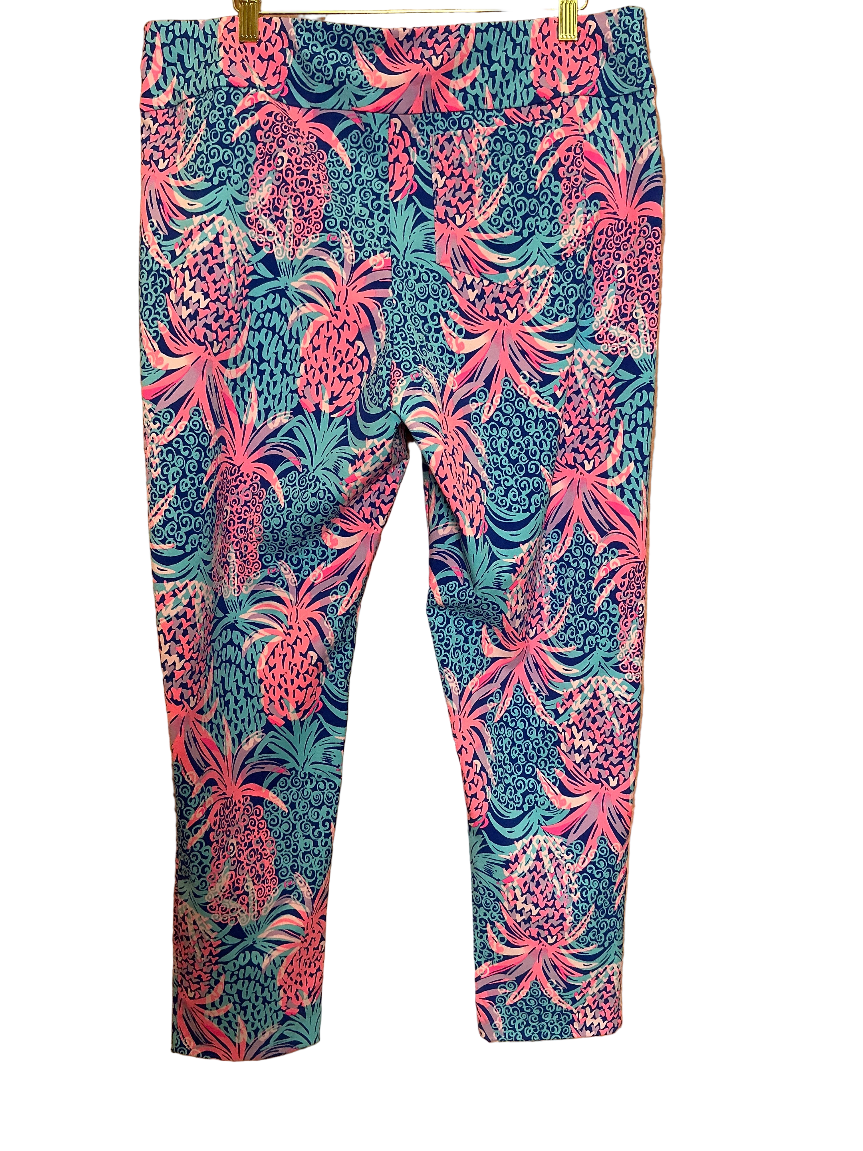 Lilly Pulitzer Corso Pant Borealis Blue Tropic Down Low - Size 16