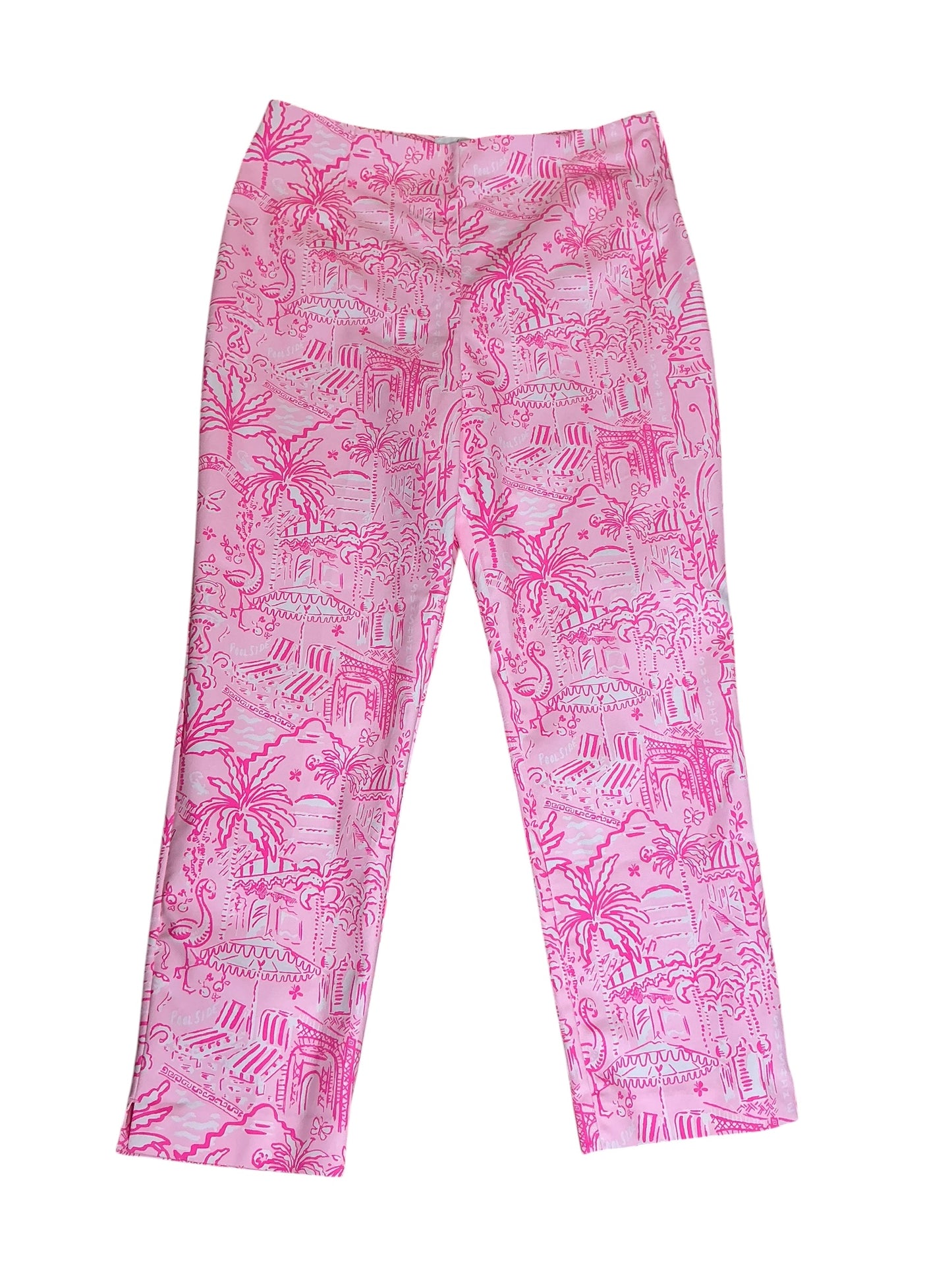 Lilly Pulitzer Nancee High-Rise Crop Pant Conch Shell Pink Penny's Playground - Size 12