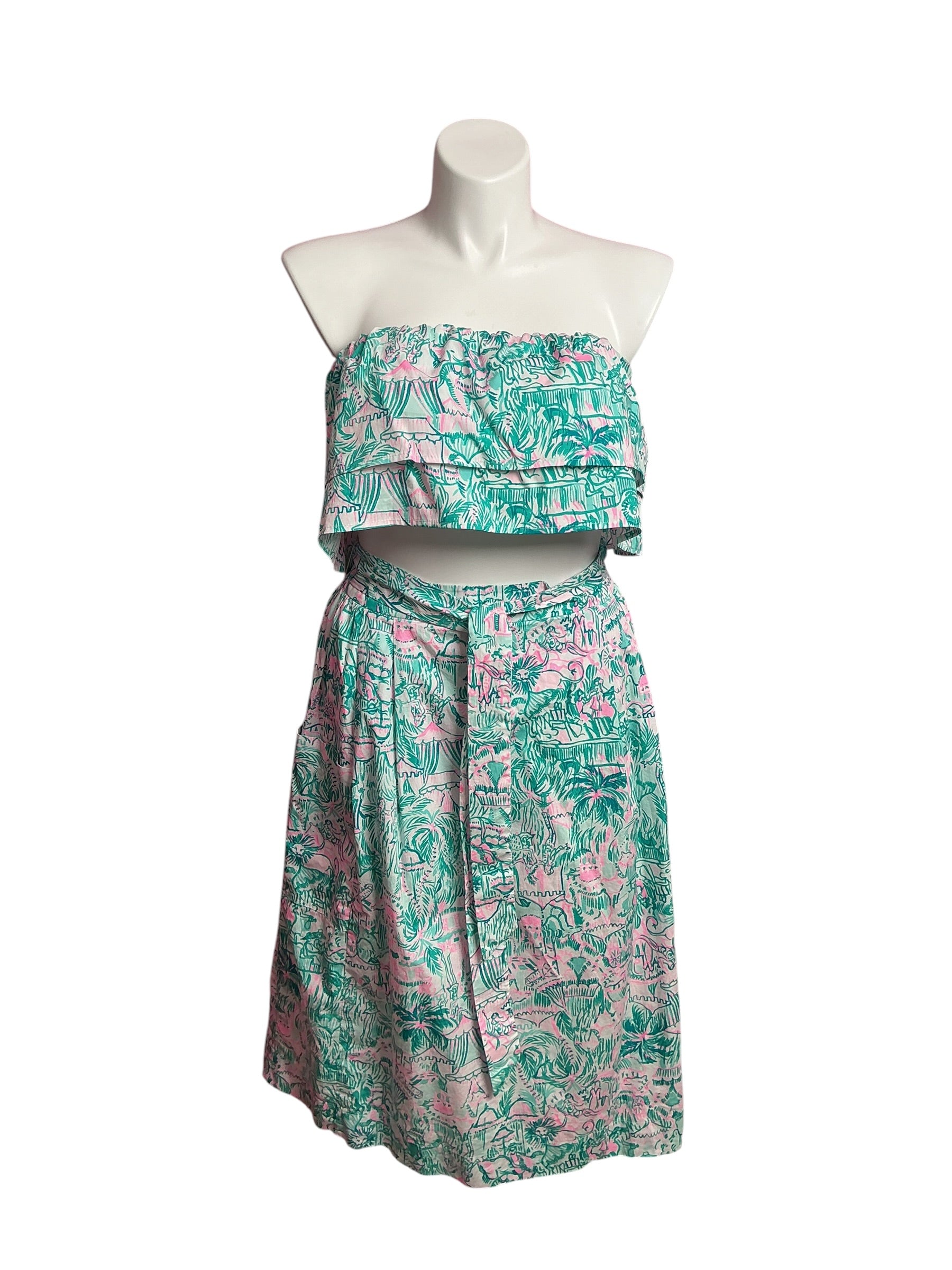 Lilly Pulitzer- Lenora Set Bright Agate Green Colorful Camelflage Size 12