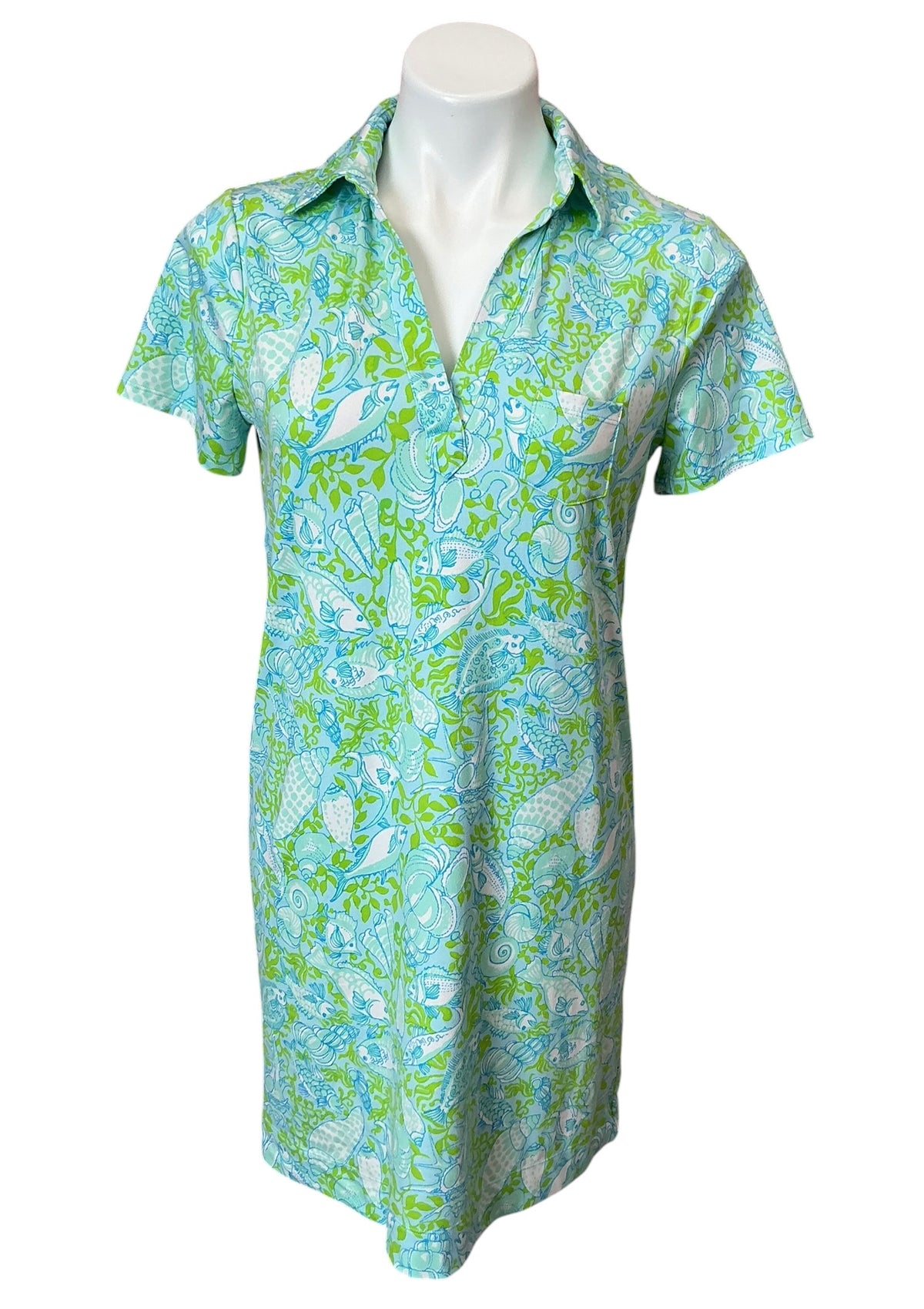 Lilly Pulitzer Dune UPF 50+ Dress Day Dream Blue Throw Me A Line - Size S