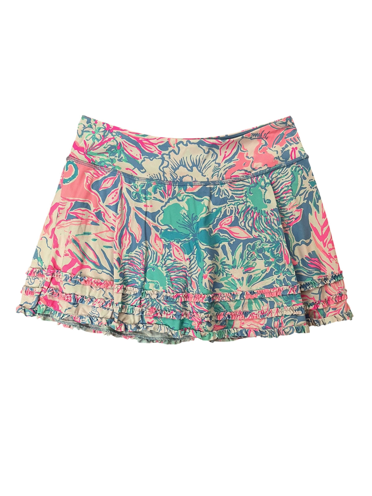 Lilly Pulitzer Fionna Skort Turquoise Oasis Golden Hour - Size S