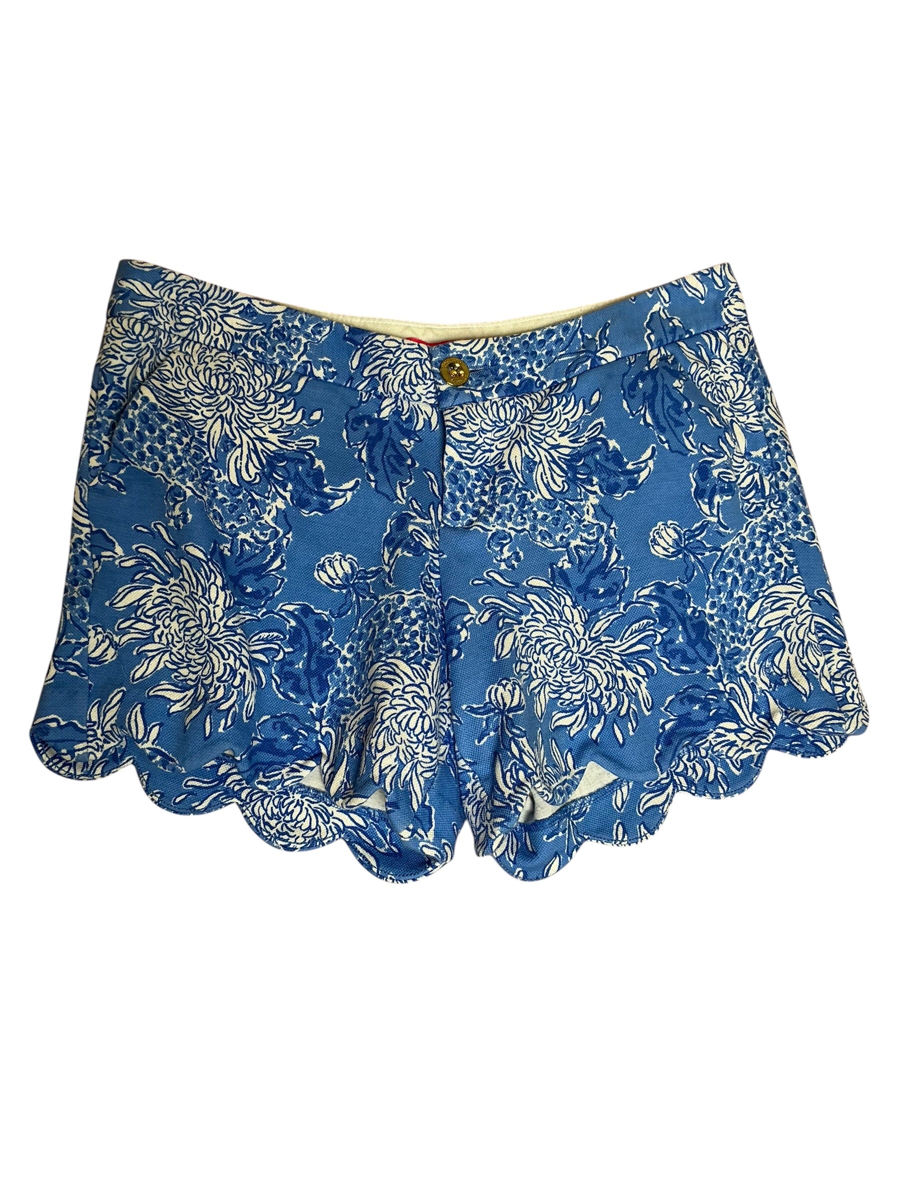 Lilly Pulitzer Buttercup Short Boca Blue Croc And Lock it - Size 6