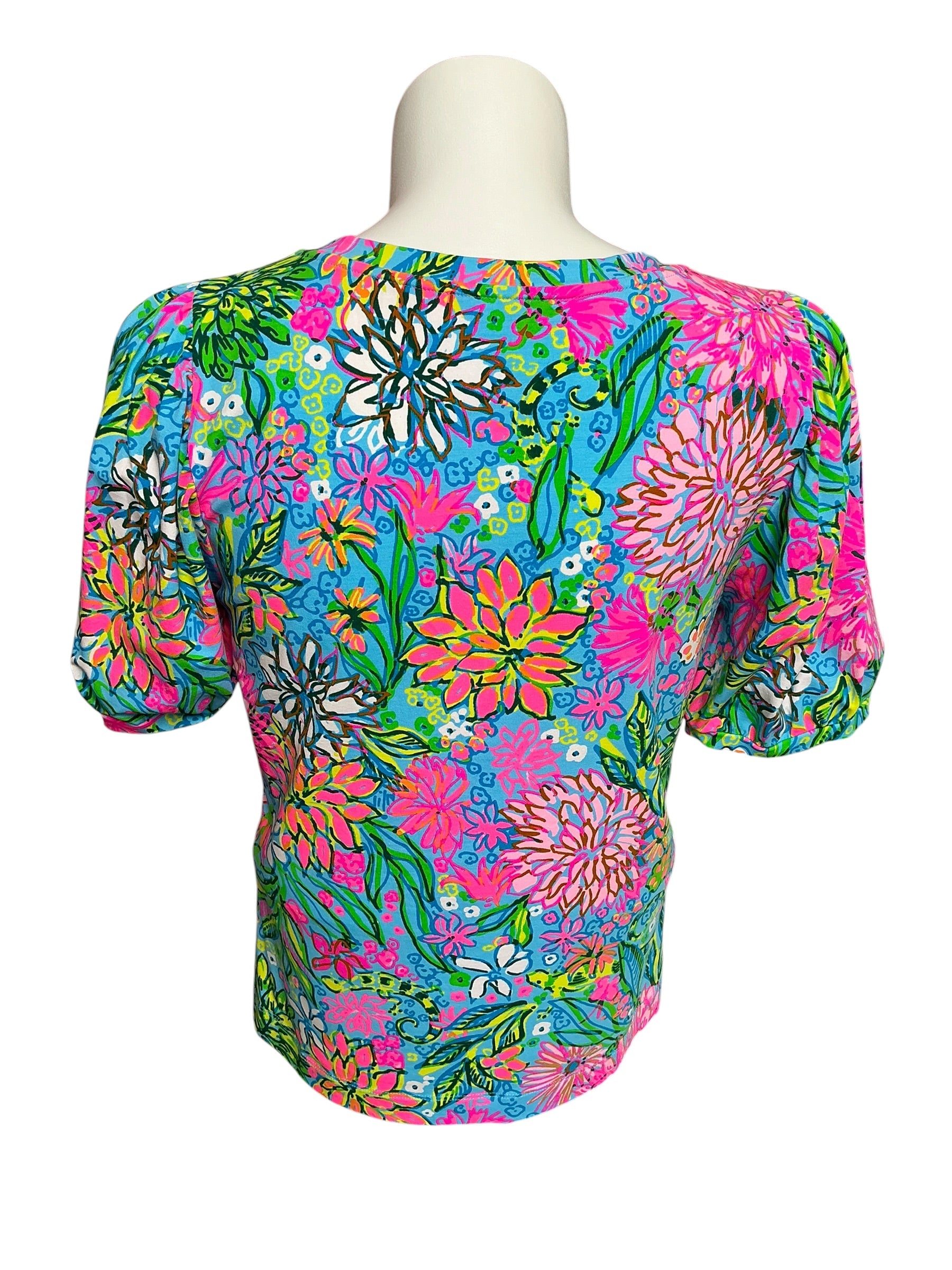 Lilly Pulitzer Rhett Knit Top Seabreeze Blue Walking On Sunshine - Size XL