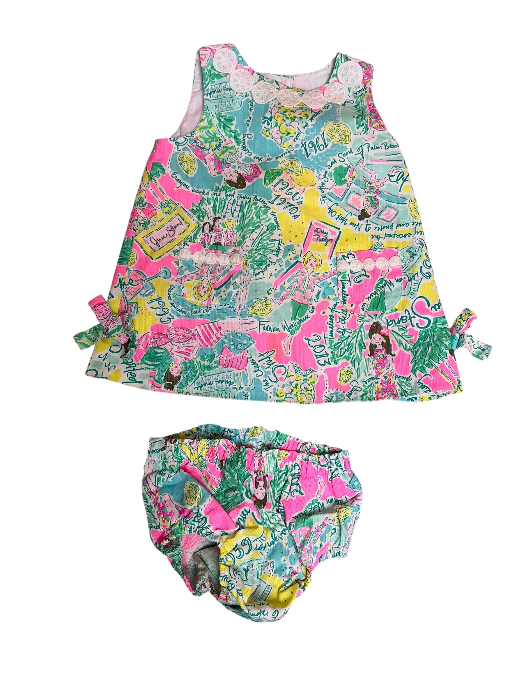 Lilly Pulitzer Girls Little Lilly Classic Shift Dress Juice Stand - Size 6-12M