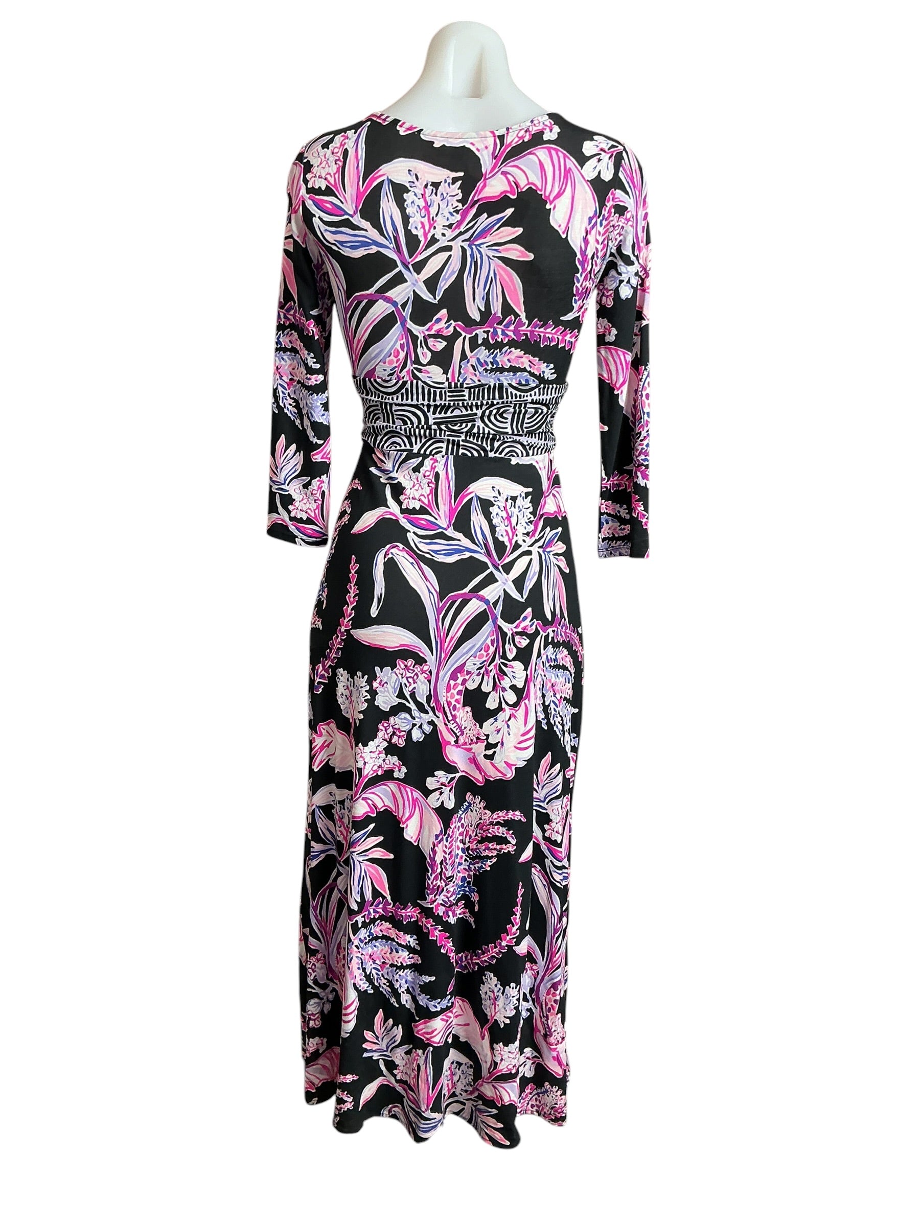 Lilly Pulitzer NWT Fleuris Midi Dress Onyx Wild Within Engineered Knit - Size XXS