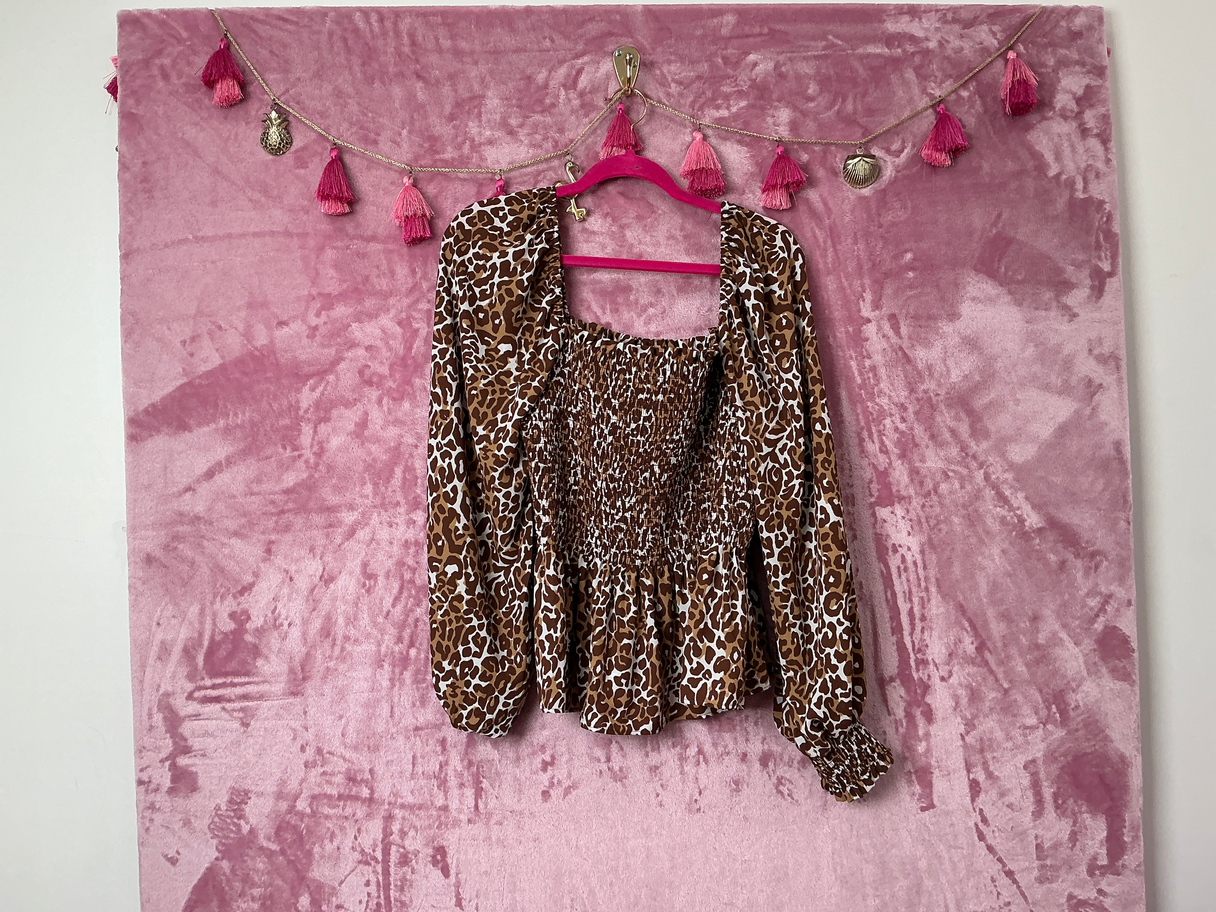 Lilly Pulitzer NWT Demi Long Sleeve Smock Chocolate My Favorite Spot - Size XL