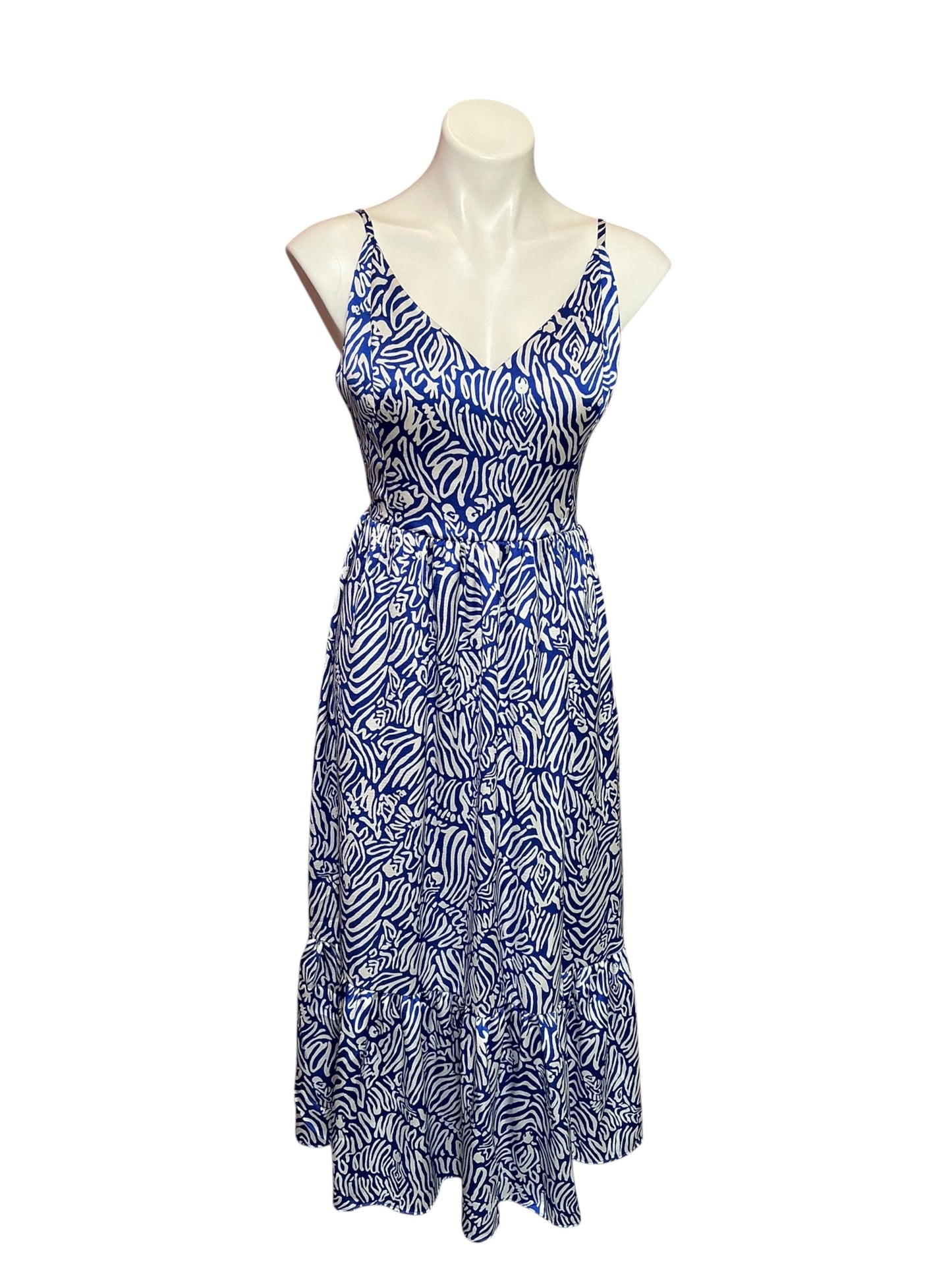 Lilly Pulitzer NWT Marcelina Midi Dress Martinique Blue Zee Bebe - Size 12