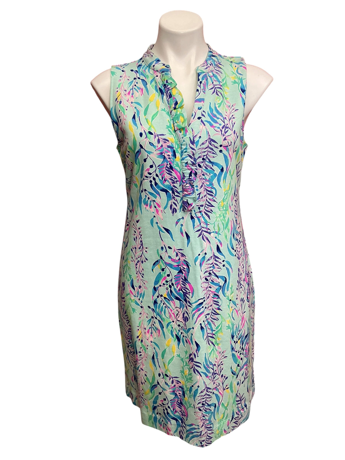 Lilly Pulitzer Sherryn Shift Dress Blue Oasis Swim Shady - Size M