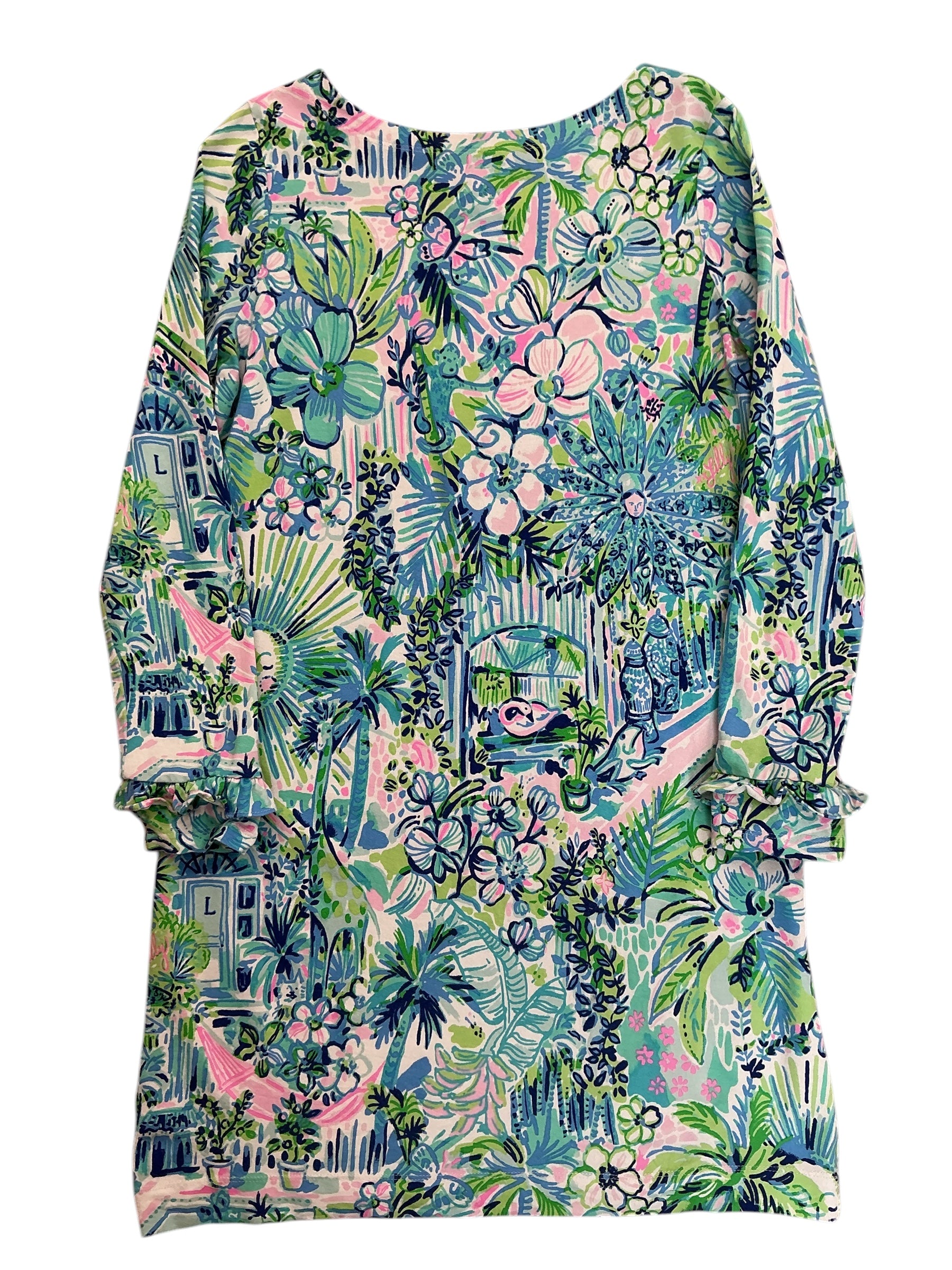 Lilly Pulitzer Girls Kids Mini Sophie Ruffle Dress Multi Lilly’s House - Size XL 12-14