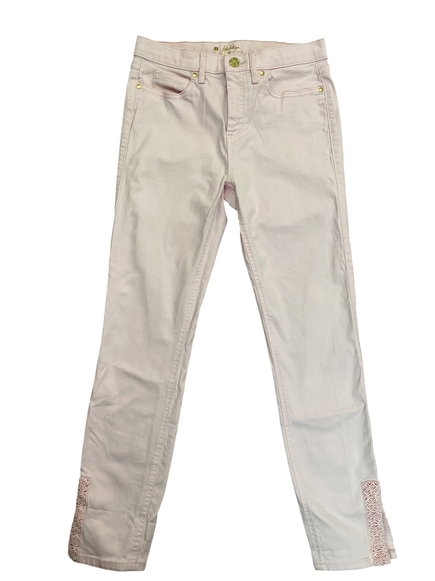 Lilly Pulitzer South Ocean High Rise Skinny Jeans Pink Muse - Size 6