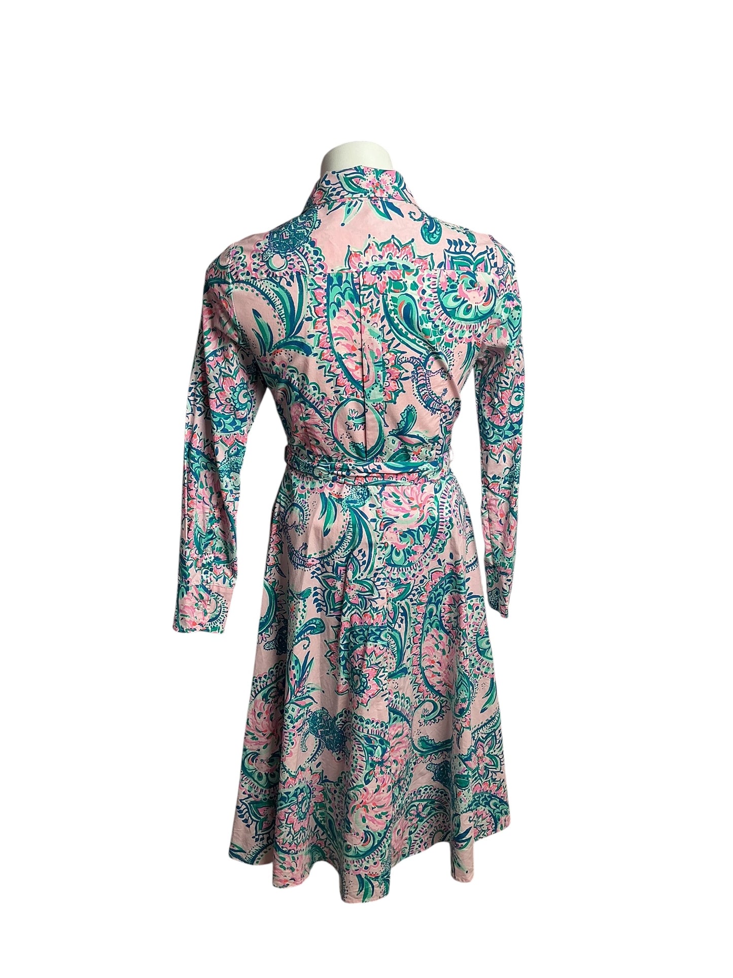 Lilly Pulitzer- Mira Stretch Midi Dress Multi Tangerine Dream Size 4