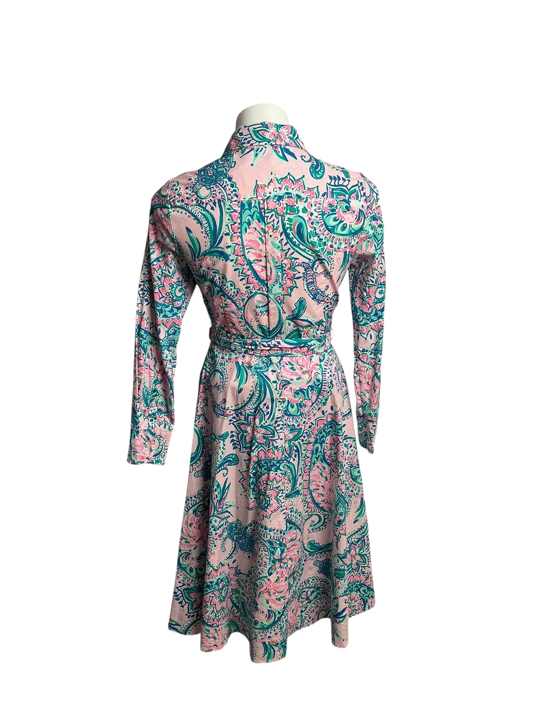 Lilly Pulitzer- Mira Stretch Midi Dress Multi Tangerine Dream Size 4