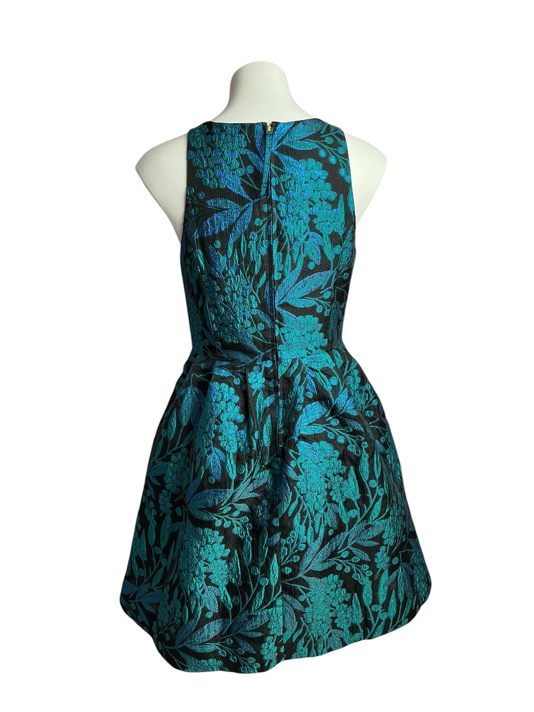 Lilly Pulitzer- Jollian Brocade Dress Deep Lagoon  Berry Wild Metallic Size 4