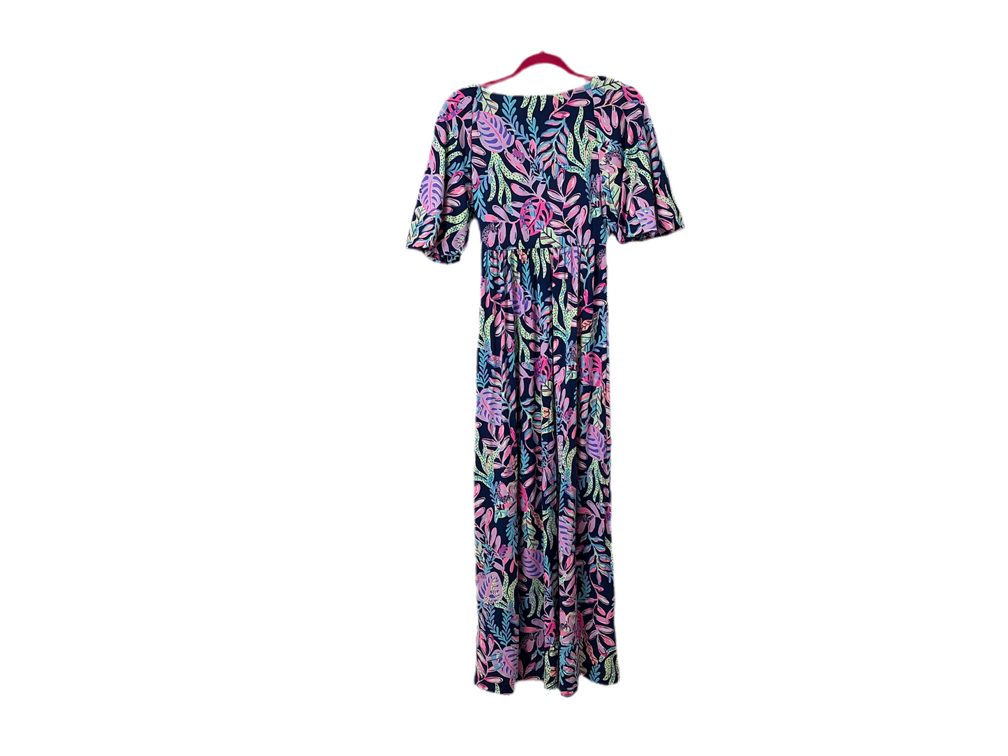 Lilly Pulitzer NWT Manuela Maxi Dress Oyster Bay Navy You’ve Been Sorted Engineered Knit Dress - Size XS