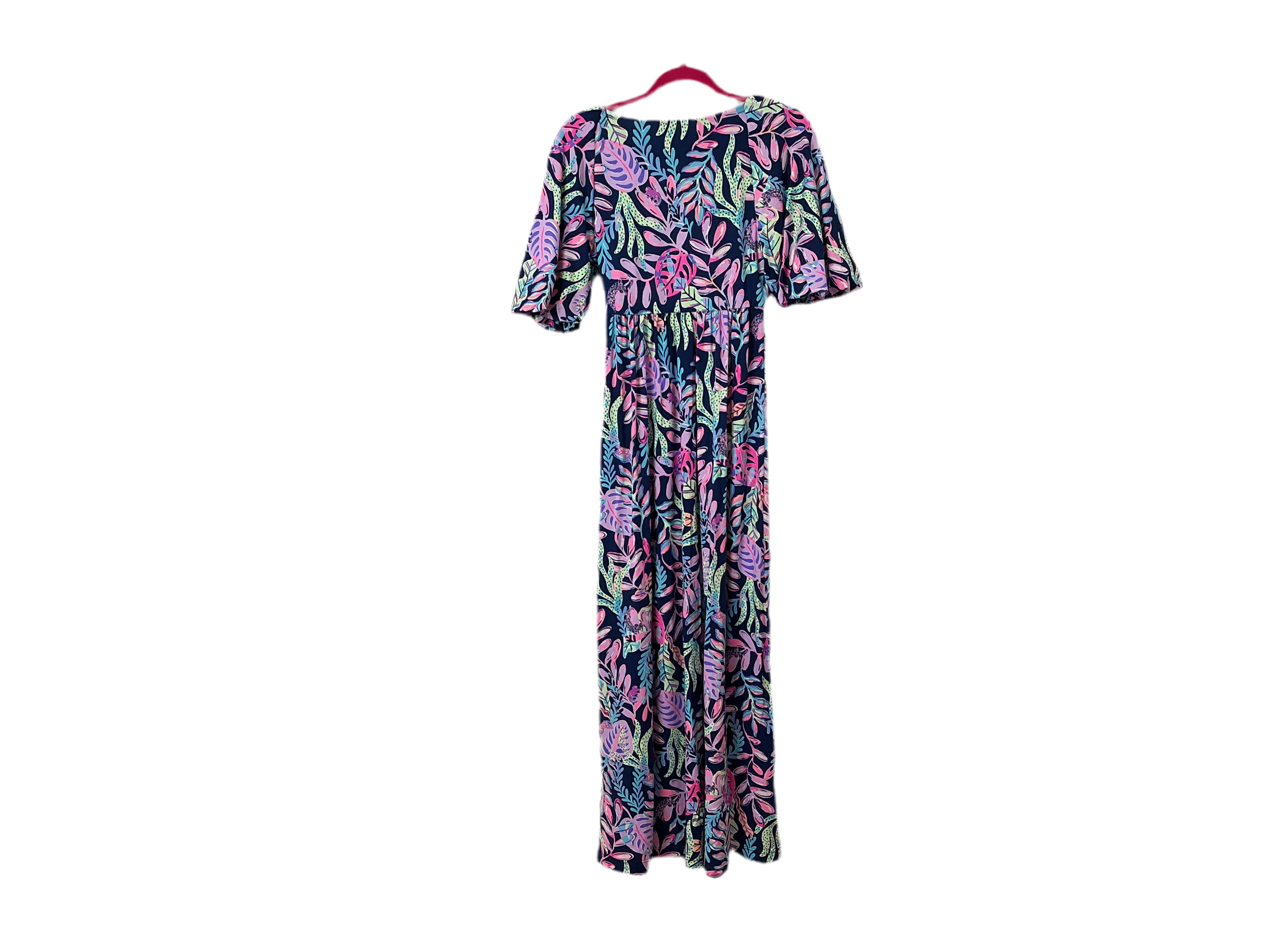 Lilly Pulitzer NWT Manuela Maxi Dress Oyster Bay Navy You’ve Been Sorted Engineered Knit Dress - Size XS