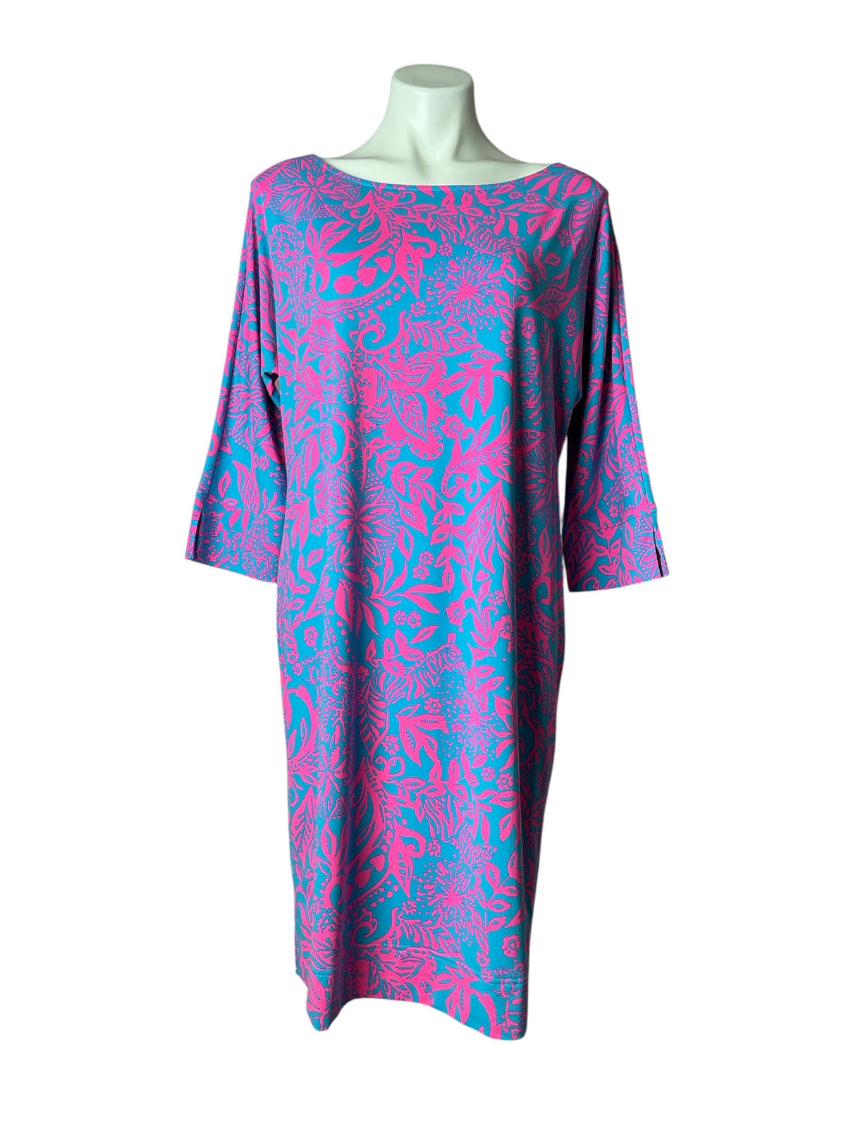 Lilly Pulitzer NWT Braedyn UPF 50+ Dress Aura Pink Leaf An Impression - Size L