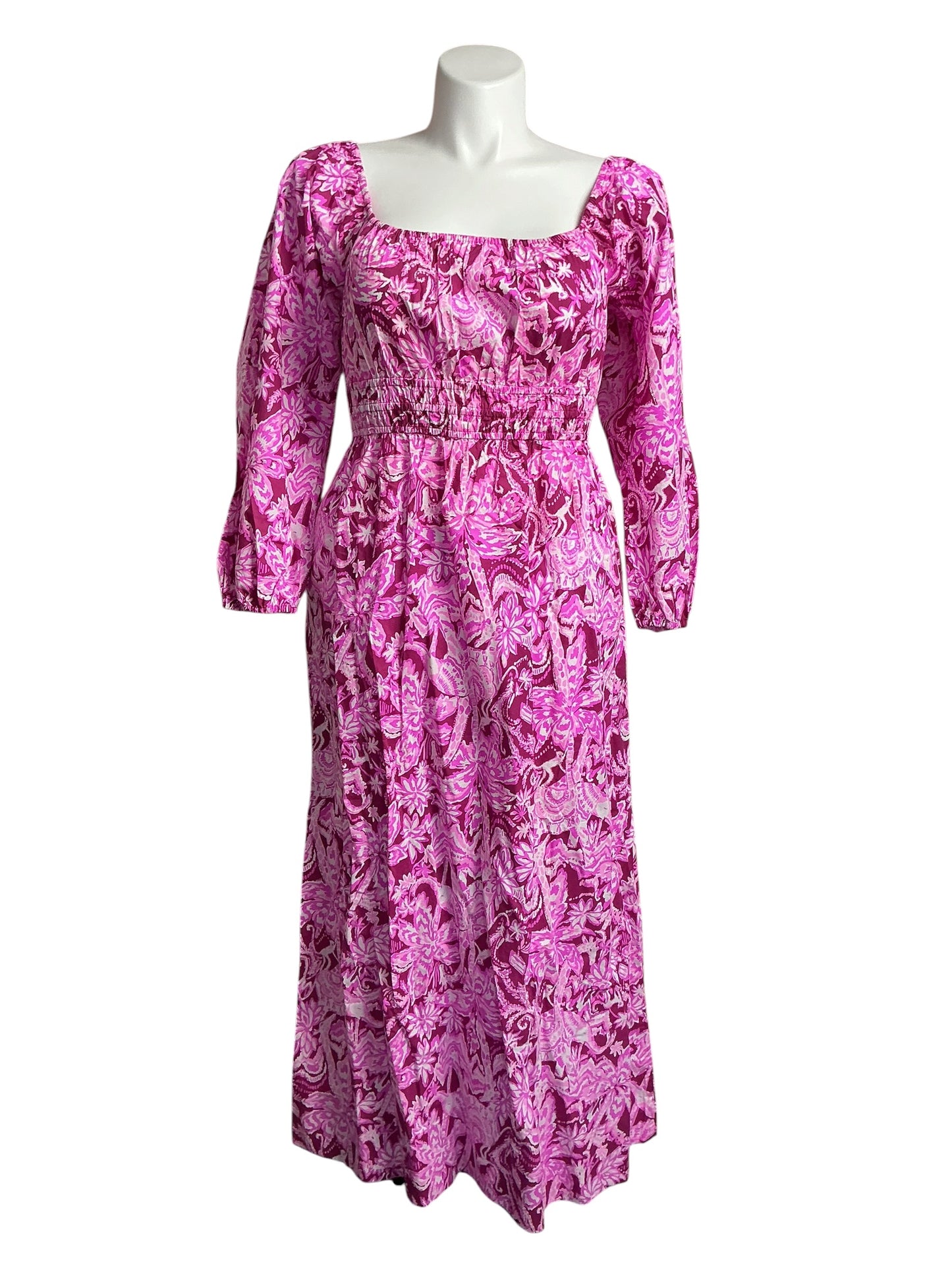 Lilly Pulitzer NWT Lakira 3/4 Sleeve Cotton Mulberry Wild Ride - Size M