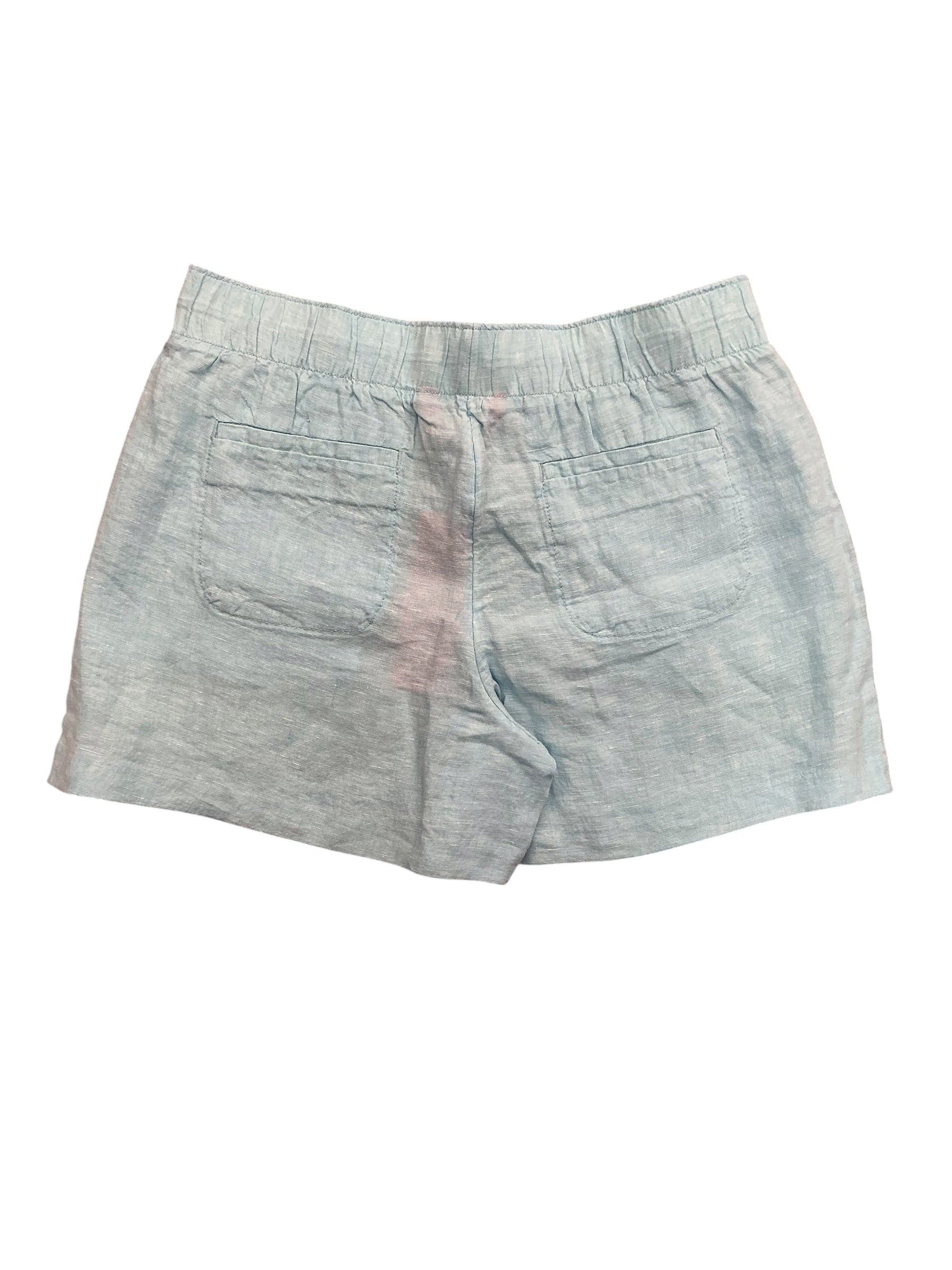 Lilly Pulitzer NWT Lilo Linen Shorts Celestial Blue X Resort White - Size M