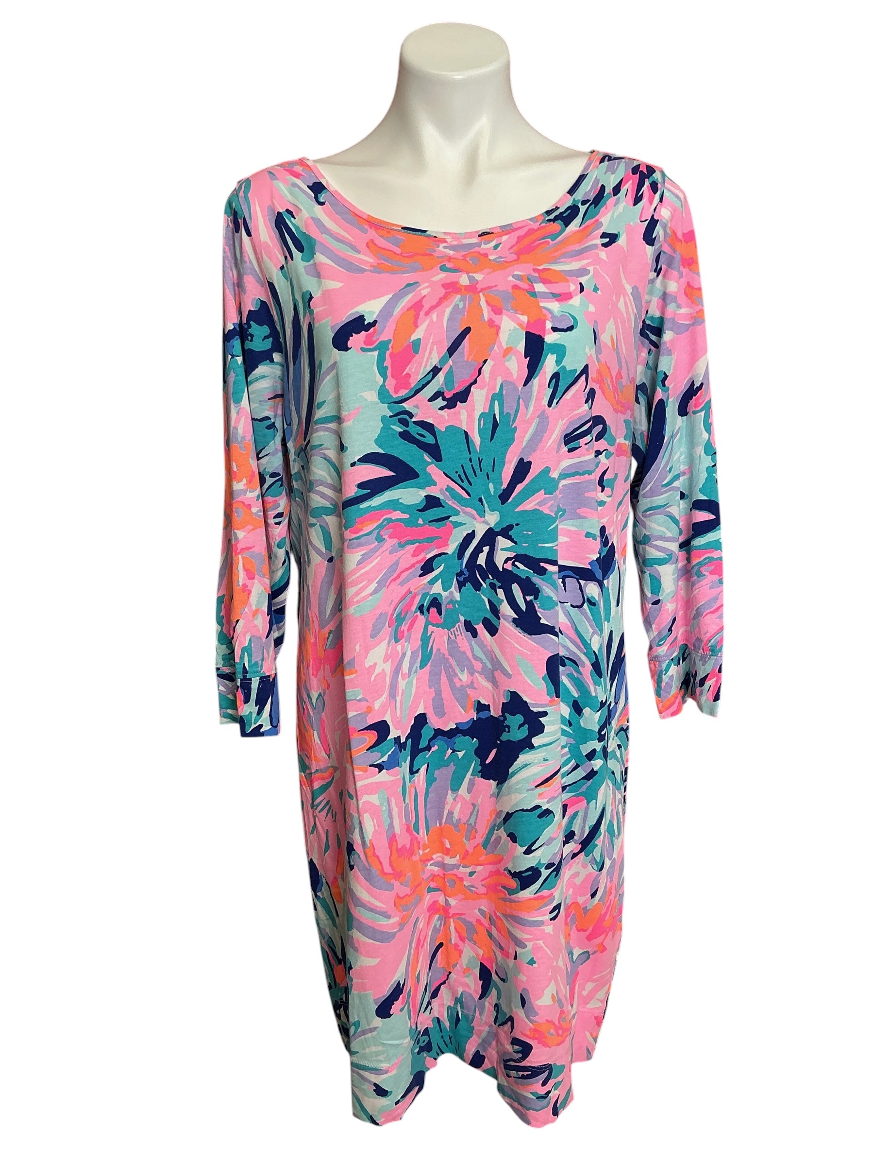 Lilly Pulitzer Marlowe Boatneck Dress Multi Off Tropic - Size XL