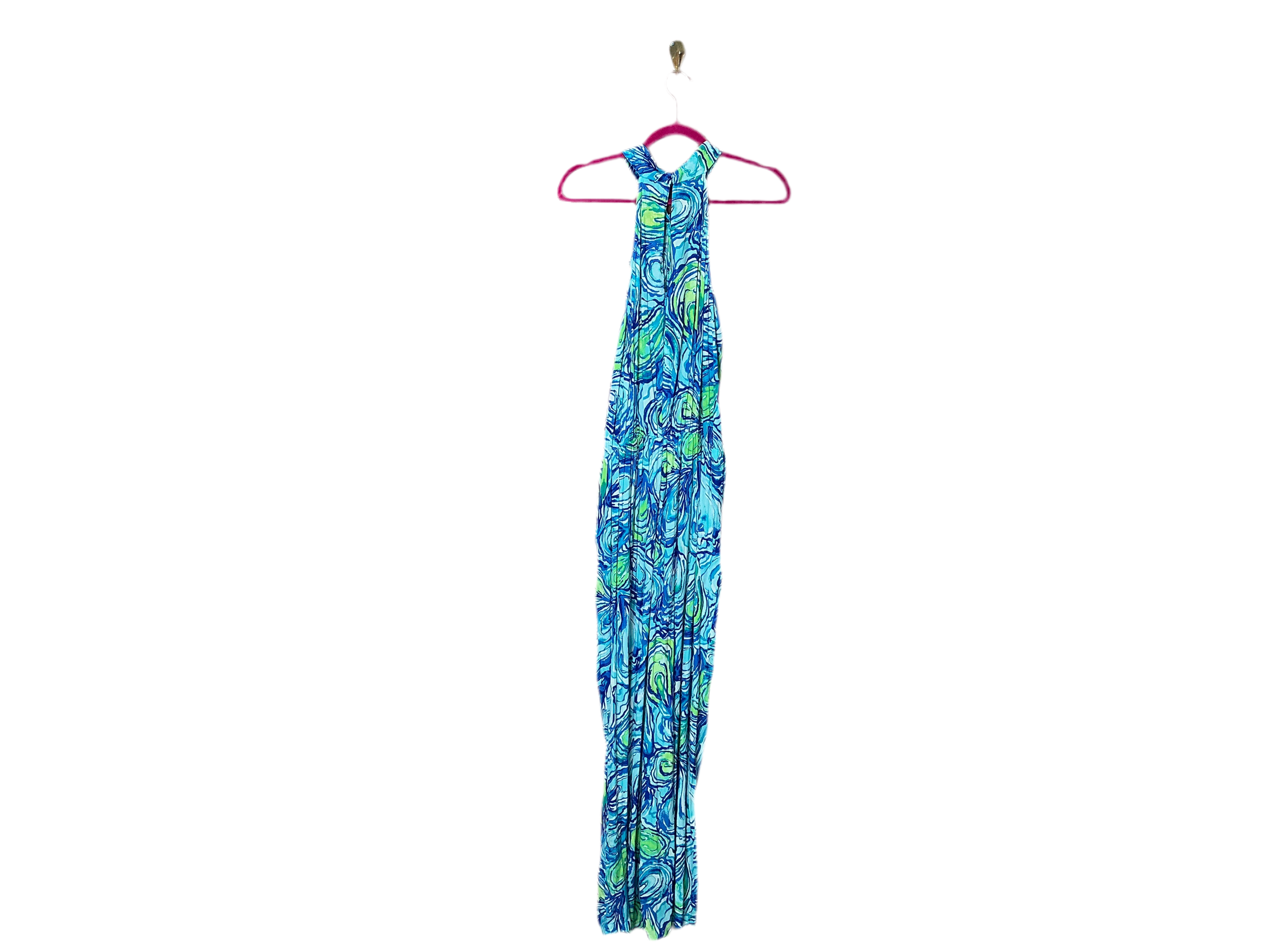 Lilly Pulitzer Blue and Green Emmy Jumpsuit Size M