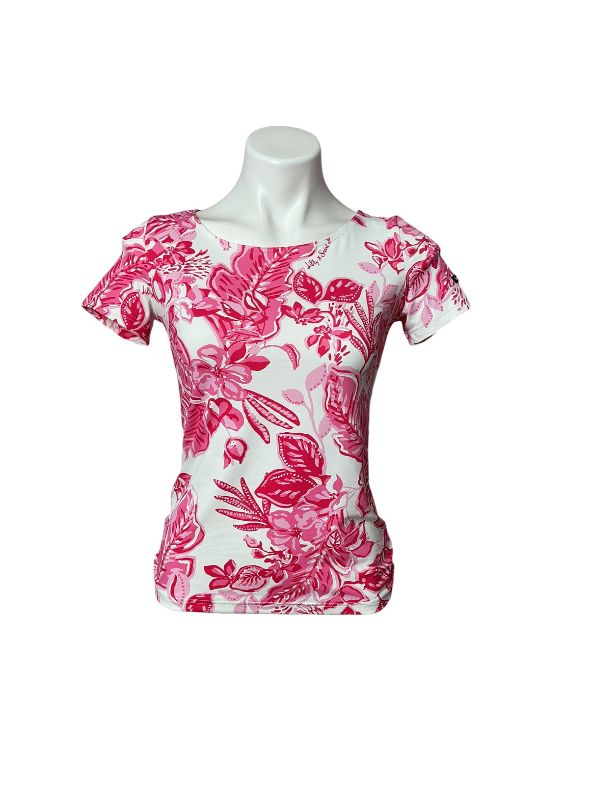 Lilly Pulitzer x Saint James Garde Cote MC Top Rose Soleil Allover - Size XS