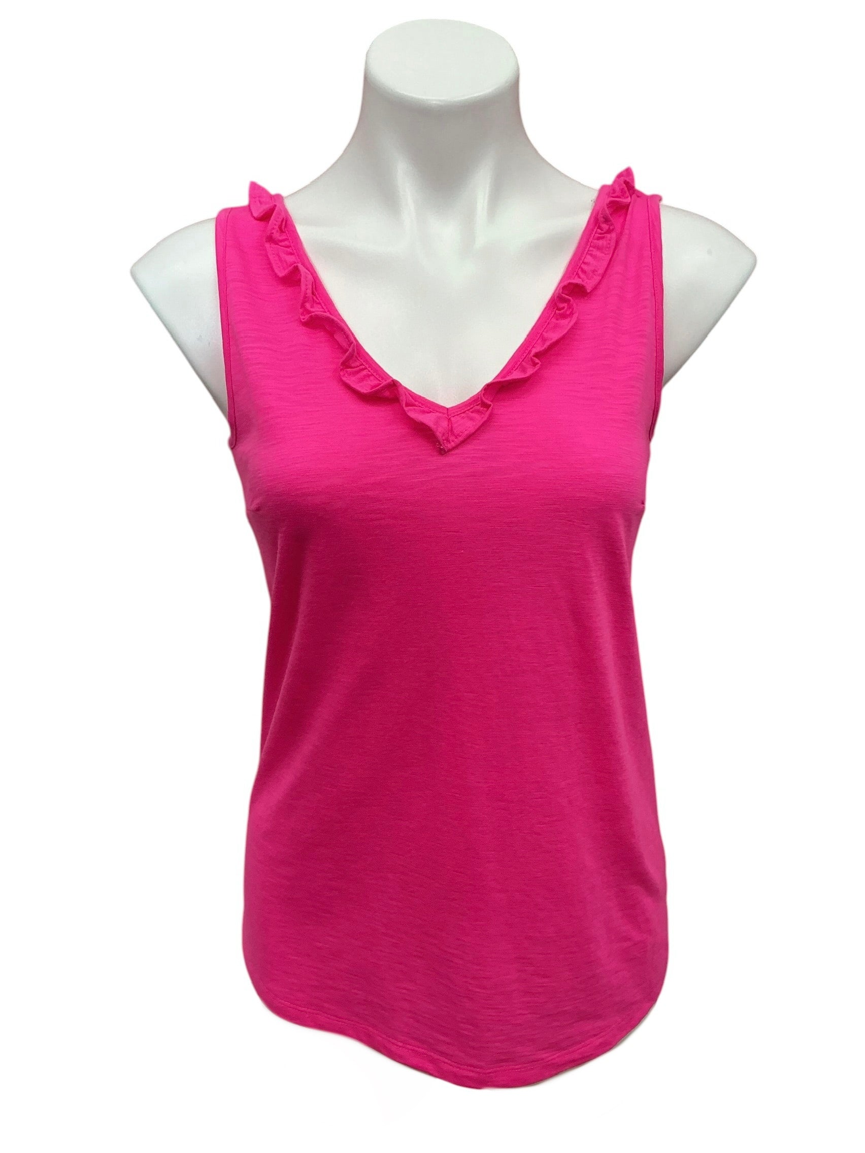 Lilly Pulitzer NWT Gigi Ruffle Top Raz Berry - Size XS