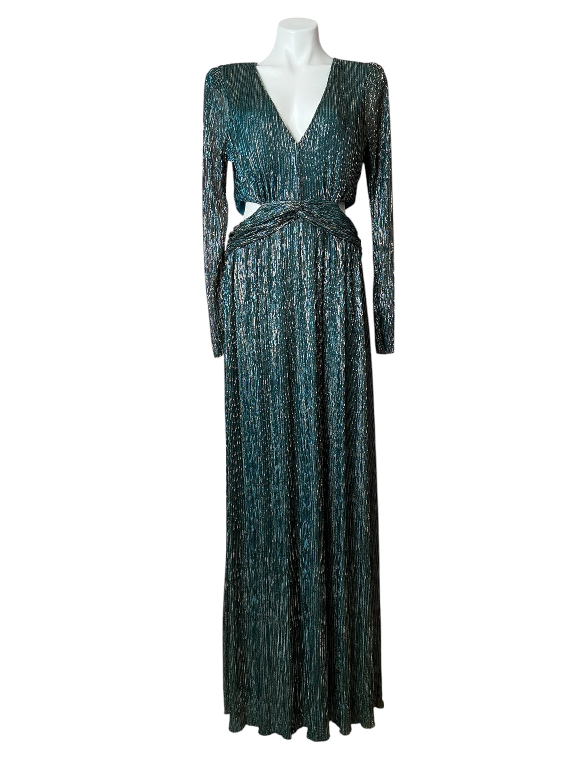 Lilly Pulitzer Latrice Maxi Dress Blue Rhapsody Metallic Knit Crinkle - Size 12