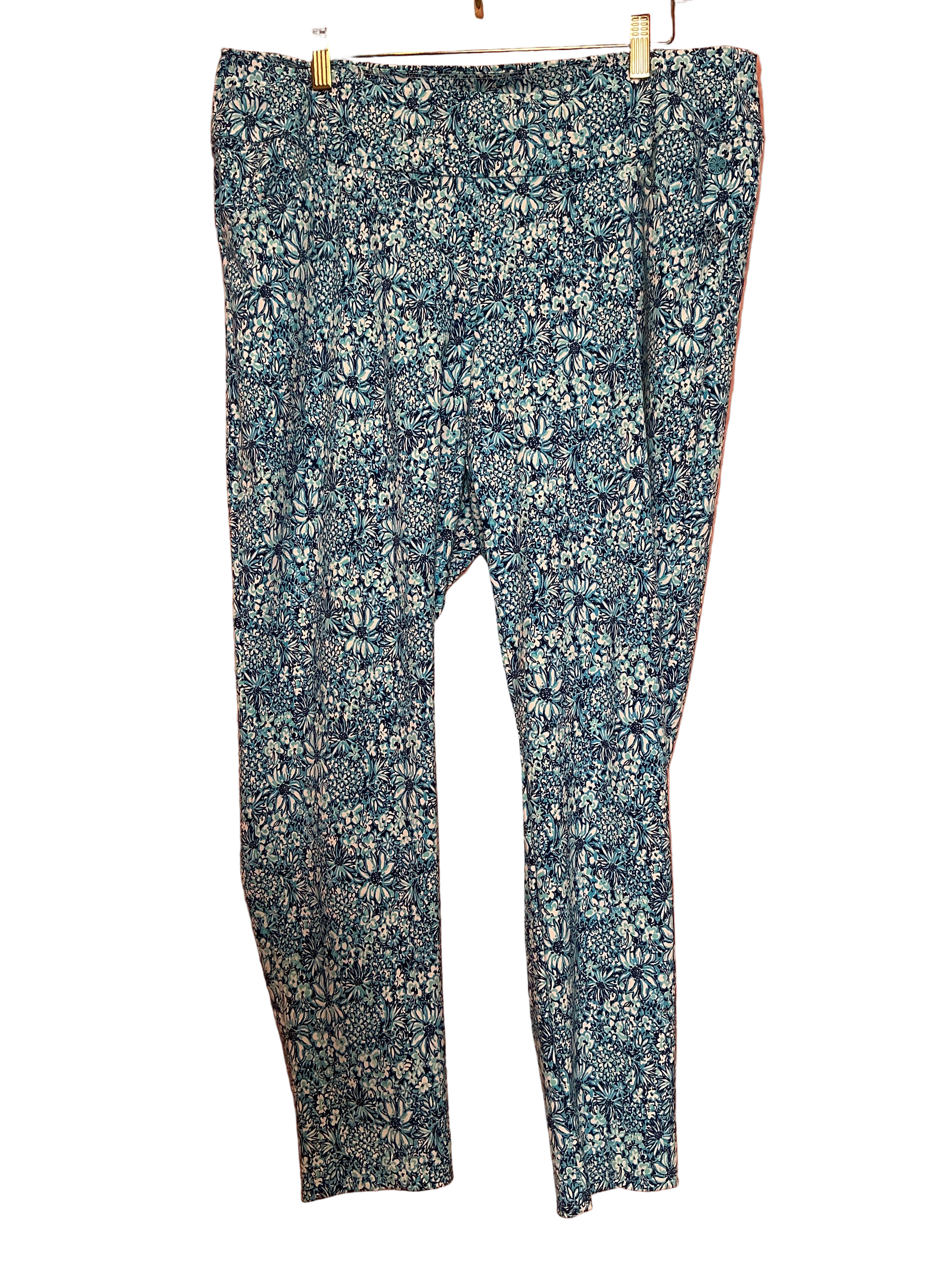 Lilly Pulitzer Corso Pant Culumbus Blue Blooming Together - Size 16
