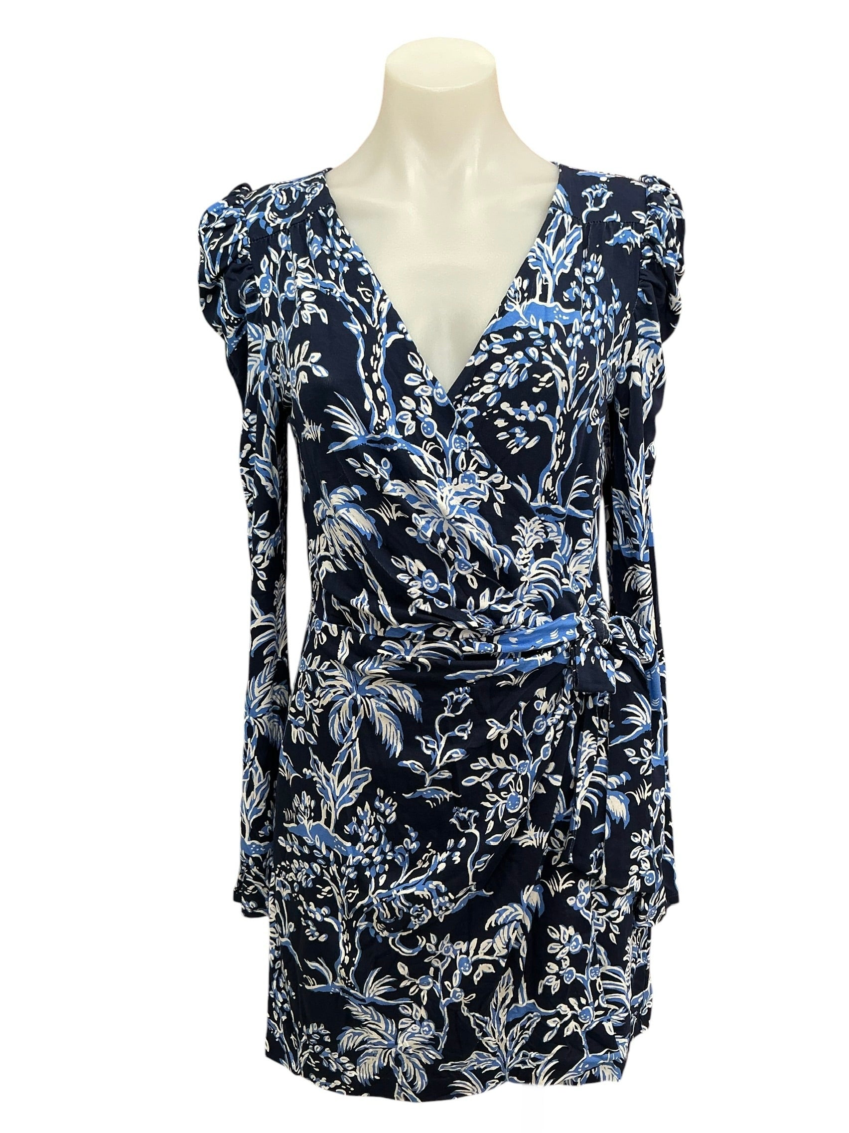Lilly Pulitzer NWT Jemma Sleeves Romper Low Tide Navy Tall Tales - Size 6