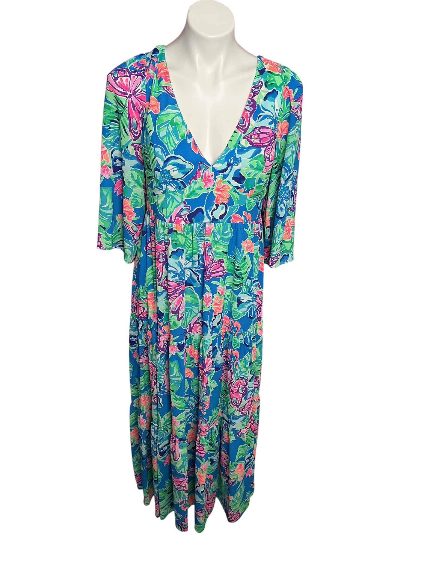 Lilly Pulitzer Rease Maxi Dress Pundy Blue Isle Be Back - Size 10