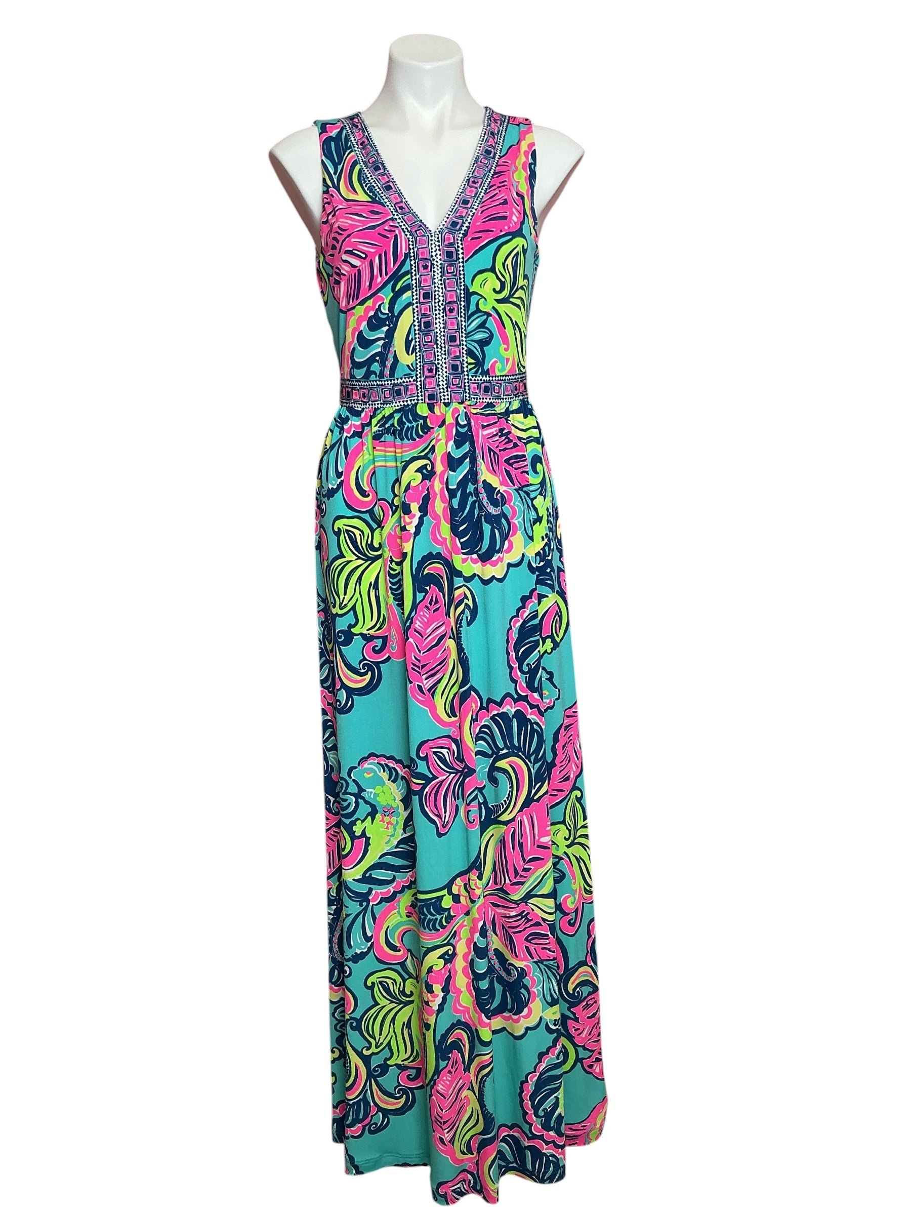 Lilly Pulitzer Moana Maxi Dress Private Island - Size M