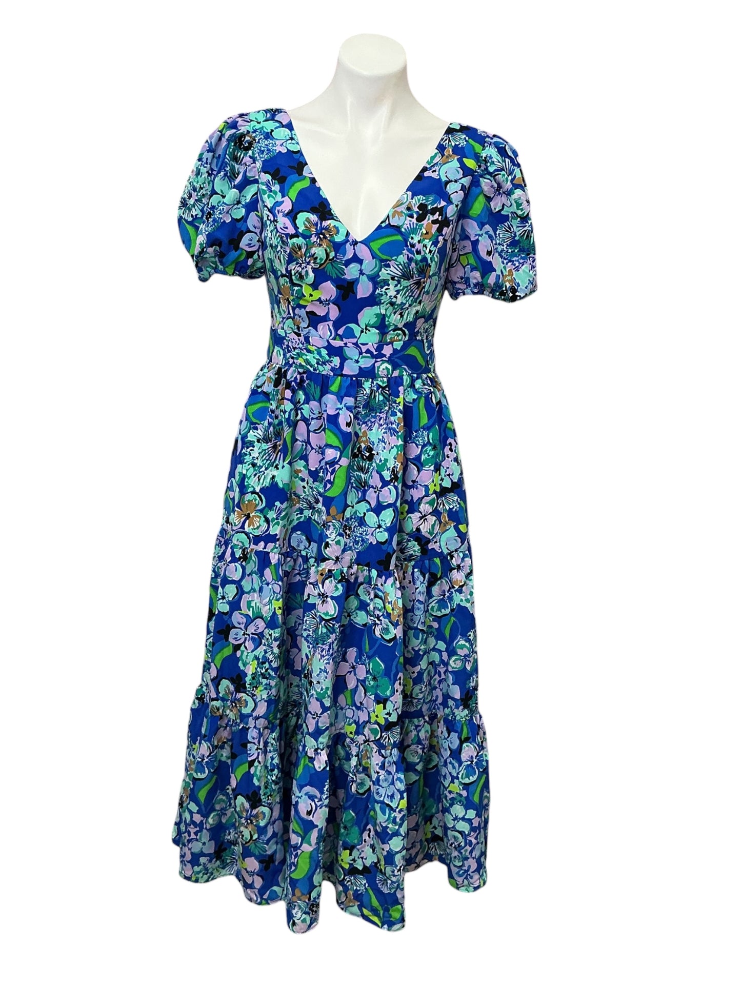 Lilly Pulitzer - Grace Short Sleeve Mid - Blue Grotto Twilight Tropics - Size 2